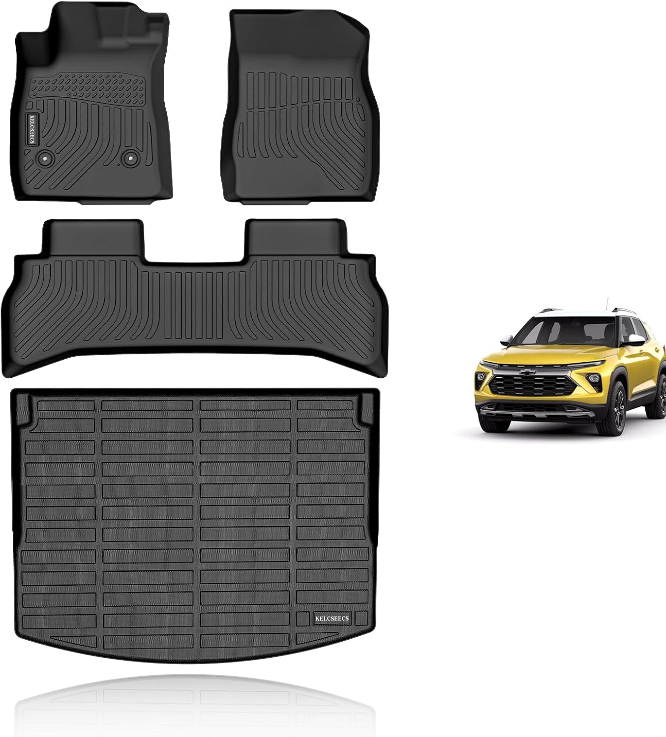 KELCSEECS® 2026 2025 Chevy Trailblazer(FWD) Floor Mats,2024 2023 2022 2021 Chevy Trailblazer(FWD) Floor Mats & Cargo Liner(Only Cargo in Upper Deck Position) Accessories