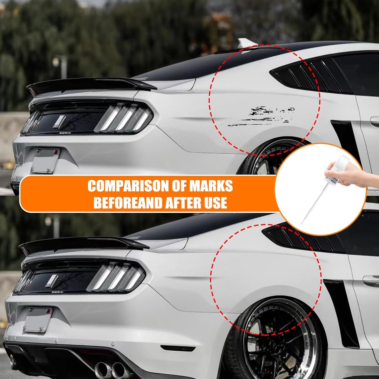 UM Agate Black Metallic Touch Up Paint for Ford, Car Paint Pen Scratch Repair Two-In-One Touch Up Paint, Premium Car Scratch Remover for Deep Scratches