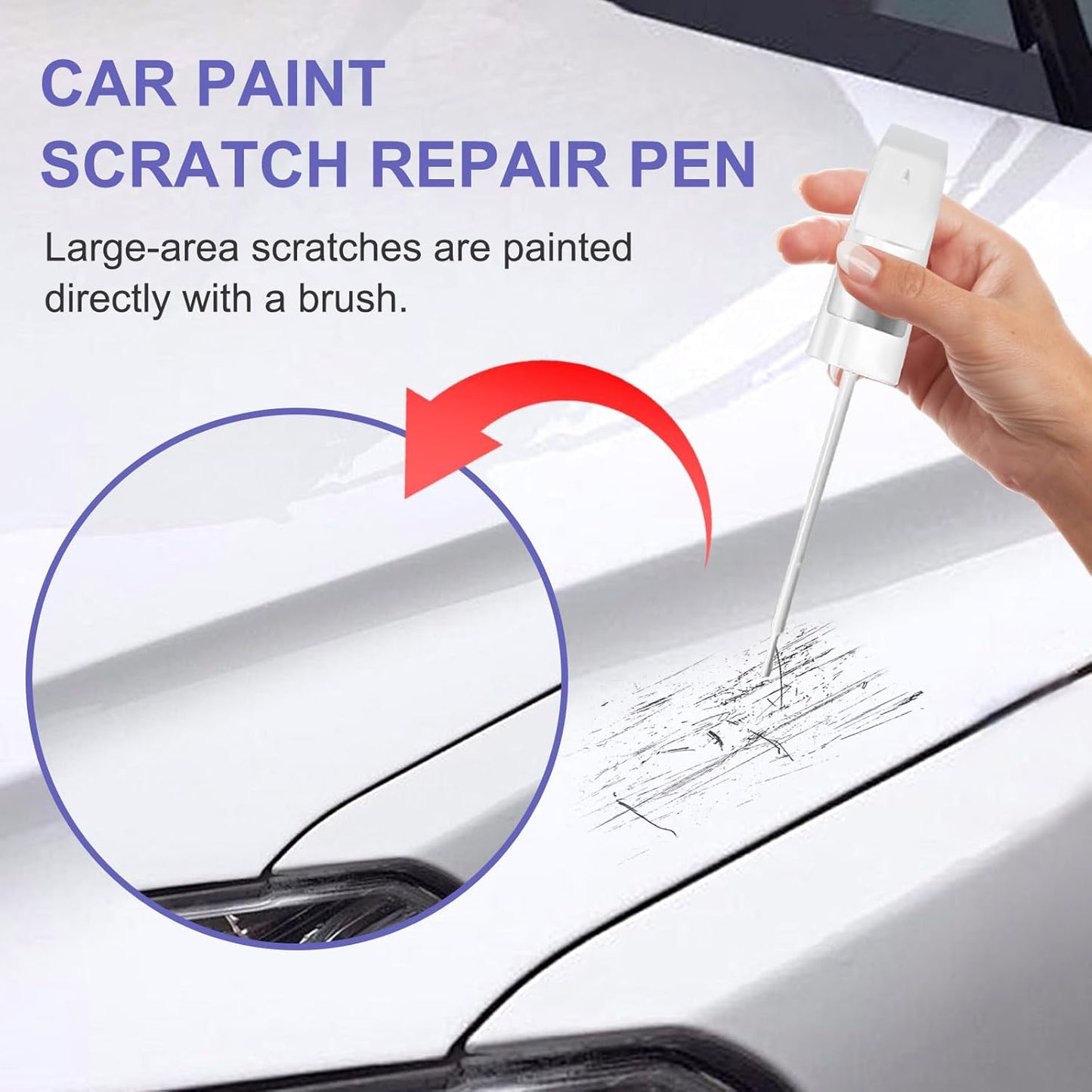 Touch Up Paint for Mercedes Benz Polar White (149/9149)-Exact Match–Chips and Nicks TouchUp Paint Pen Scratch Repair Car Accessories Car Paint Pen for Erase Car Scratches