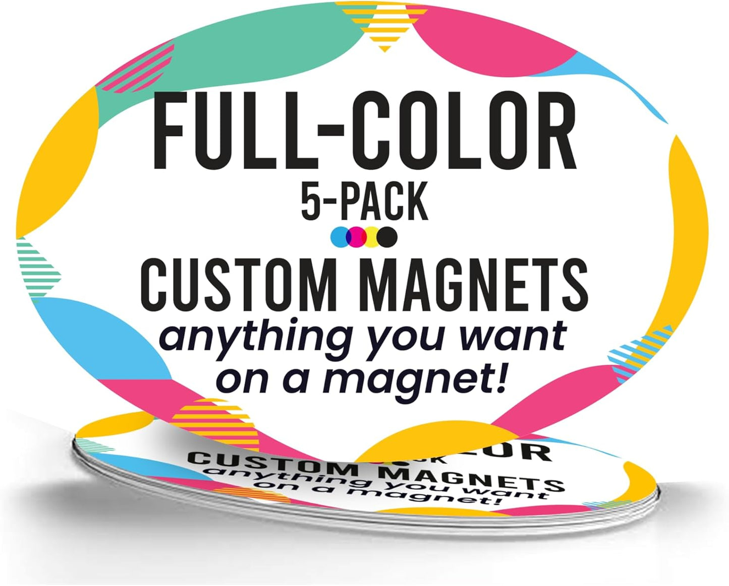Magnet Me Up Custom 4x6 Inch Oval Magnet, 5 Pack, Customizable for Businesses, Personal Use, Choose Your Text, Upload Image, Magnetic Vinyl for Vehicles and Any Magnetic Surface, Crafted in USA