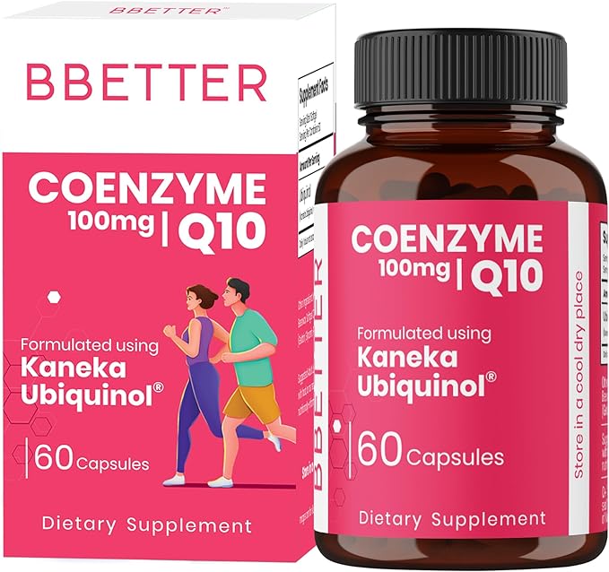 BBETTER Coenzyme Q10 – 100 mg with Kaneka Ubiquinol, Active Form of CoQ10 -Supports Cellular Health & Natural Energy Production- High-Absorption Formula - 60 Softgels