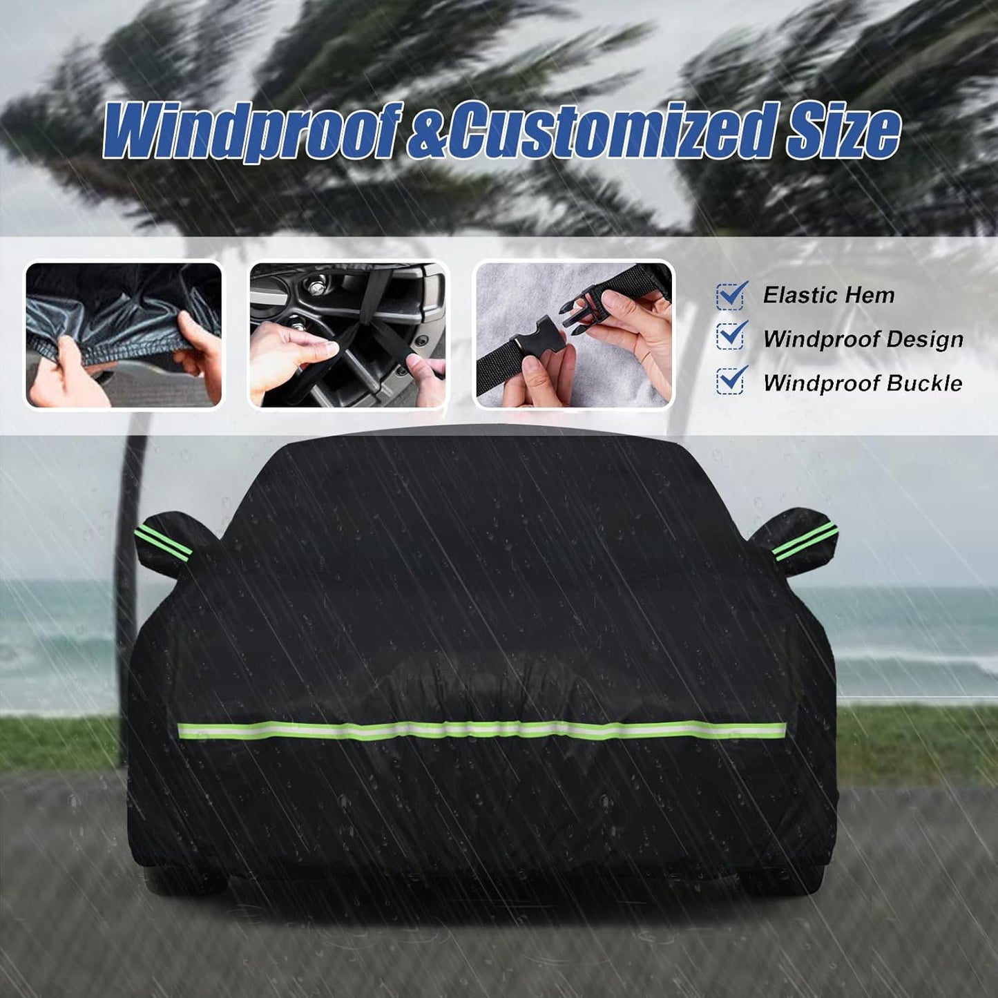 Waterproof Car Covers for 2006-2025 Dodge Charger(Black) Custom Heavy Duty Waterproof All Weather Protection Outdoor