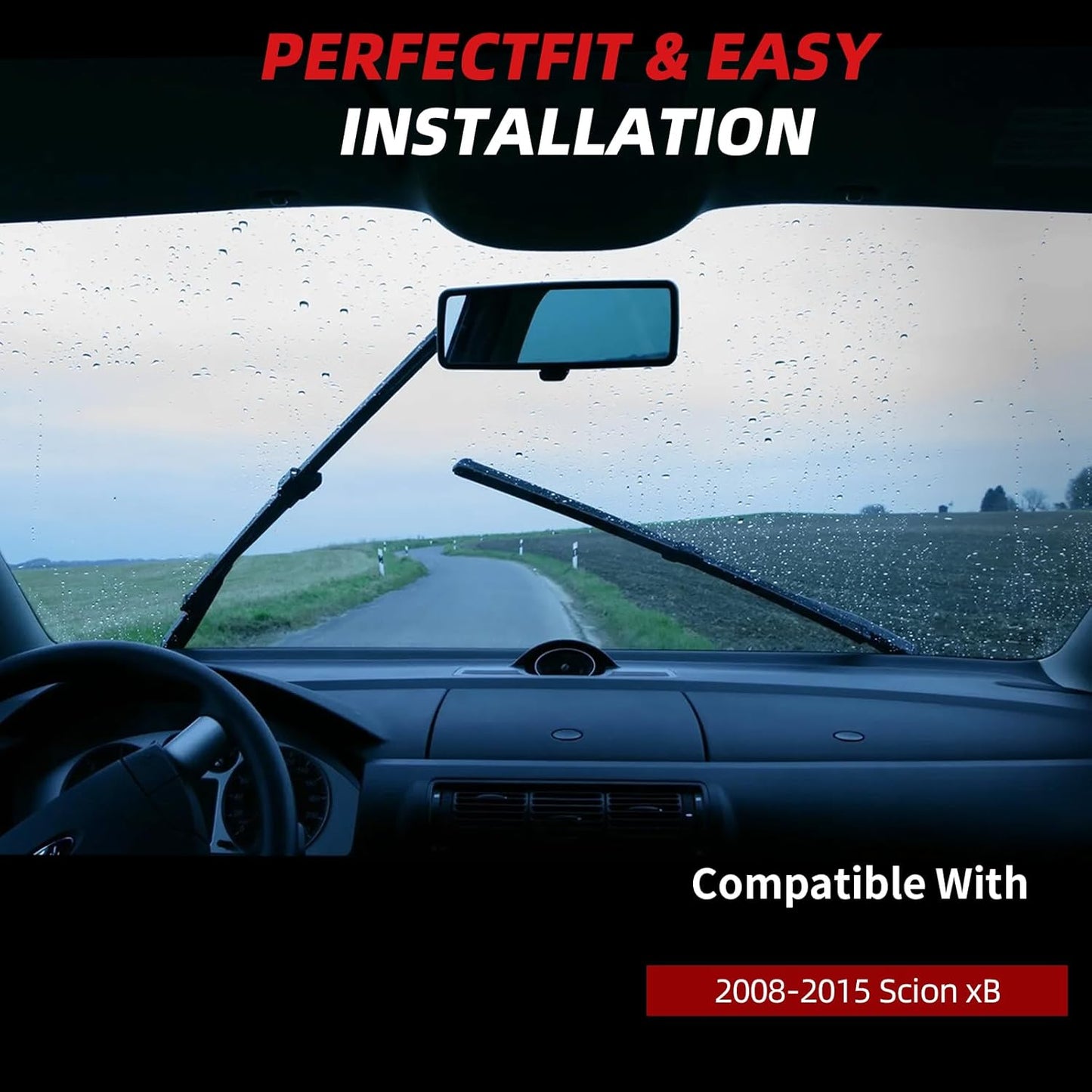 OTUAYAUTO Premium Windshield Wiper Blades - Replacement for Scion XB 2008-2015 - Precision Fit, All-Weather Performance, Front and Rear Wiper Blades, J/U Hook - 22"+20"+14" (Pack of 3)