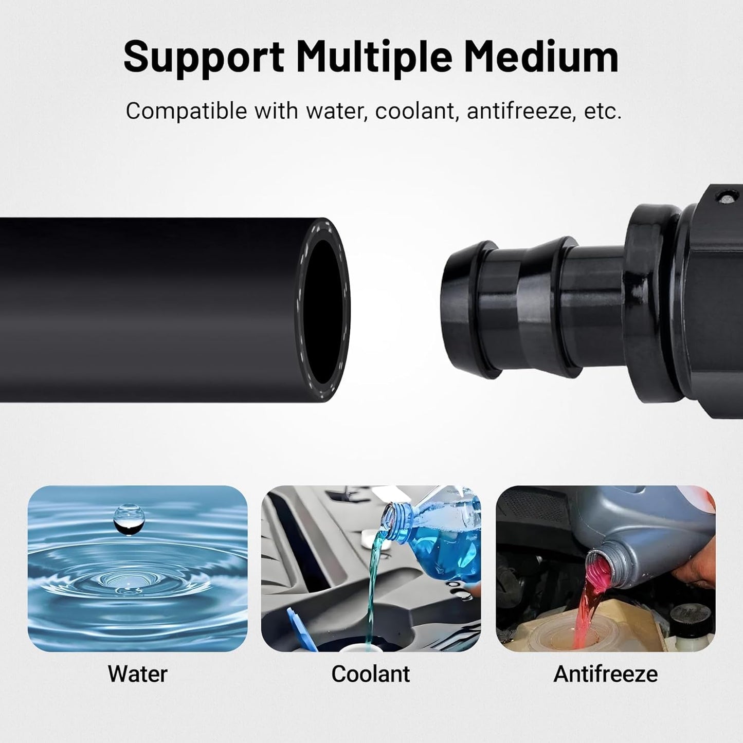 EVIL ENERGY 3/8" Heater Hose Coolant Radiator Straight 100PSI SAE 20R3 15FT Black