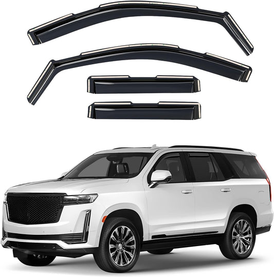 Window Deflectors Smoke Tinted in-Channel Side Window Vent Visor Deflectors Rain Guards Compatible with Escalade 2021-2025 - 4pcs. GW0275