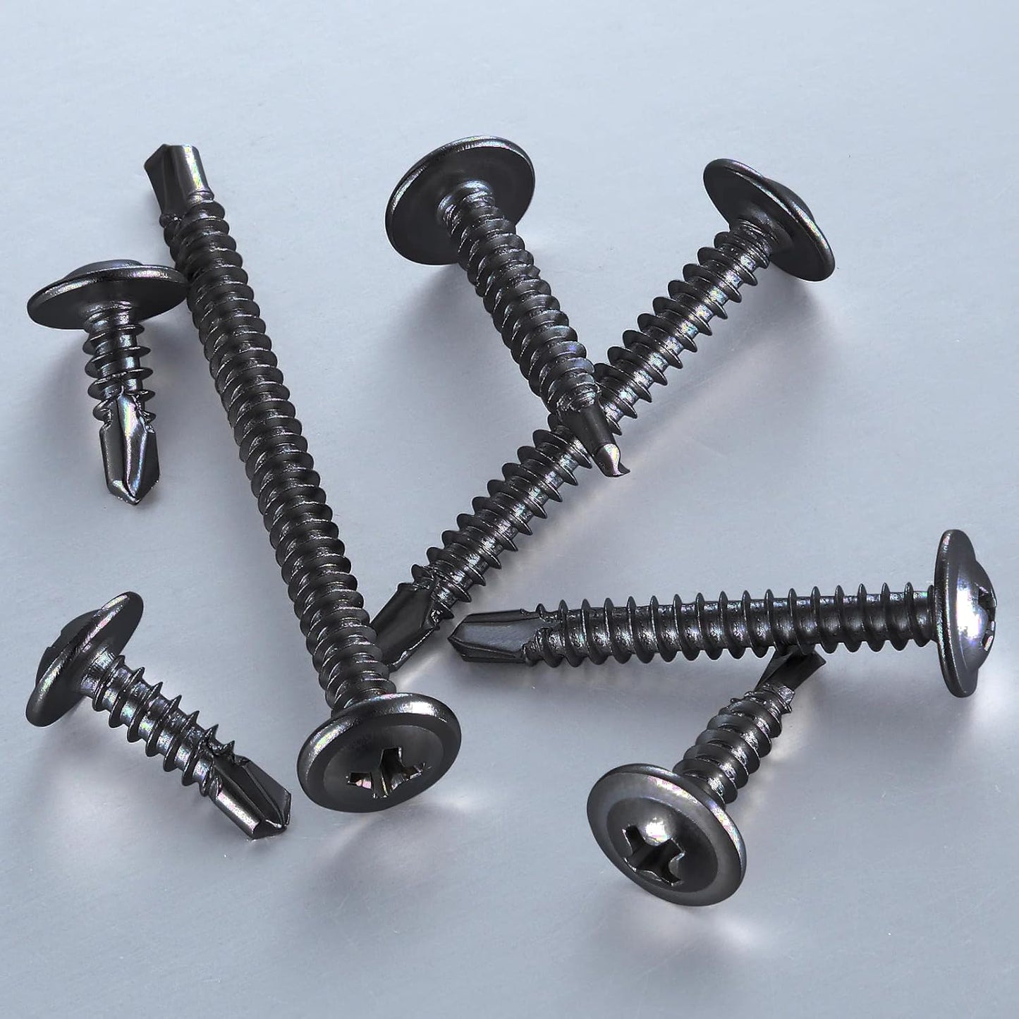 (300Pcs)#8×3/4” for Sheet Metal Self-Tapping Screws 410 Black Stainless Steel Truss Head High-Strength Quick Tapping