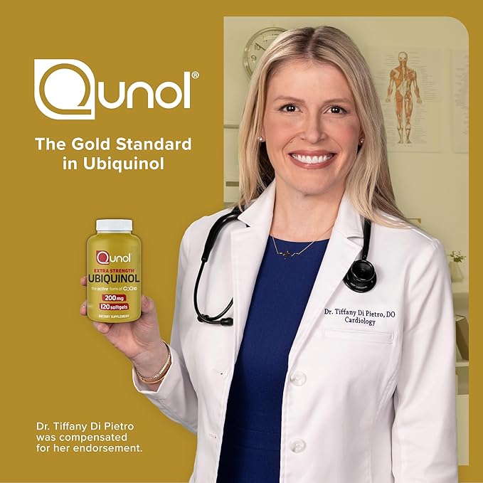 Qunol Ubiquinol CoQ10 200mg Softgels, Powerful Antioxidant for Heart and Vascular Health, Essential for Energy Production, Natural Supplement Active Form of CoQ10, 60ct Softgels