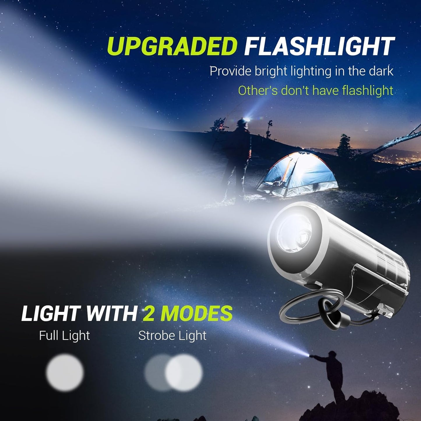 Window Breaker Seatbelt Cutter with Flashlight,2 in 1 Car Escape Tool Key Chain,Safe Hammer Glass Breaker Under Water,2 Pack Black