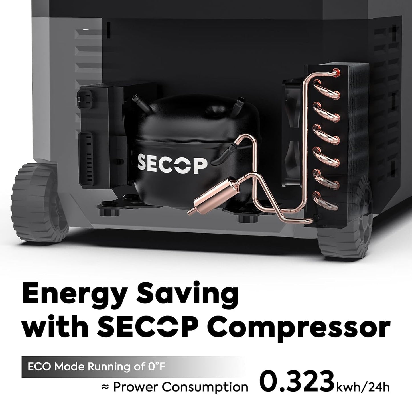 ICECO JP50 Pro Portable Refrigerator,12Volt Car Fridge Freezer, Compact Refrigerator with Secop Compressor, for Outdoor, Camping 51.7 Quart, -4℉～68℉, DC 12/24V, AC 110/240V, Multi-directional Lid