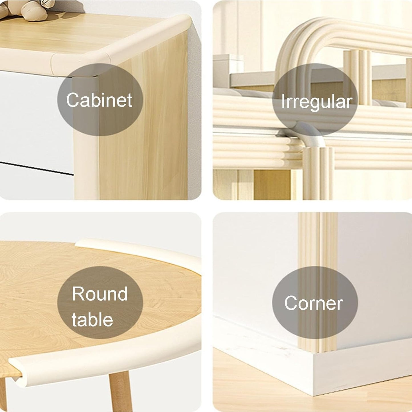 XPLKQXE Sharp Edge Safety Corner Edge Foam Padding, Edge Guards Bumpers Adhesive, Edge Corner Protector Guards for Table Edges & Sharp Corners(White-A,1pcs)