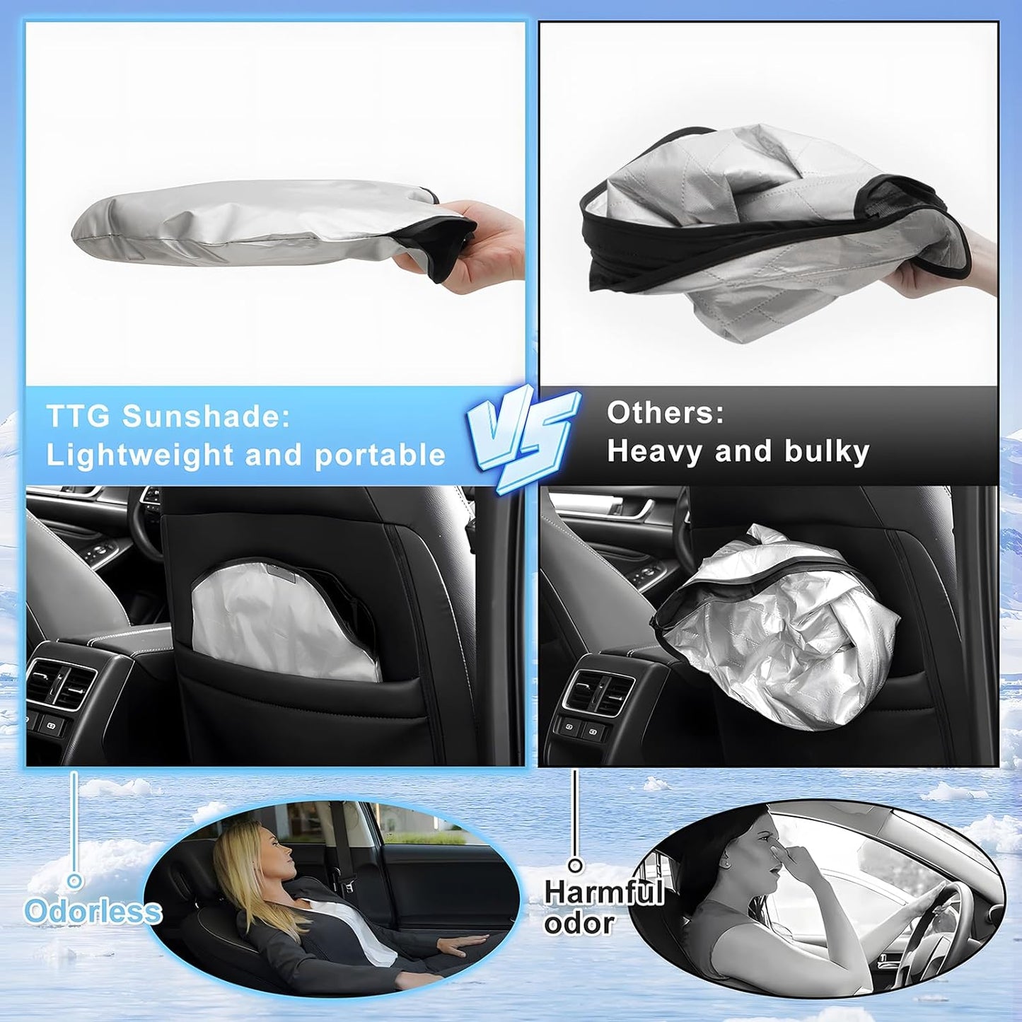 T TGBROS Windshield Sun Shade Custom Fit for 2017-2022 Honda CR-V Accessories Foldable Sun Shield Reflective Polyester Sun Visor Cover Block Heat and Sun Protection
