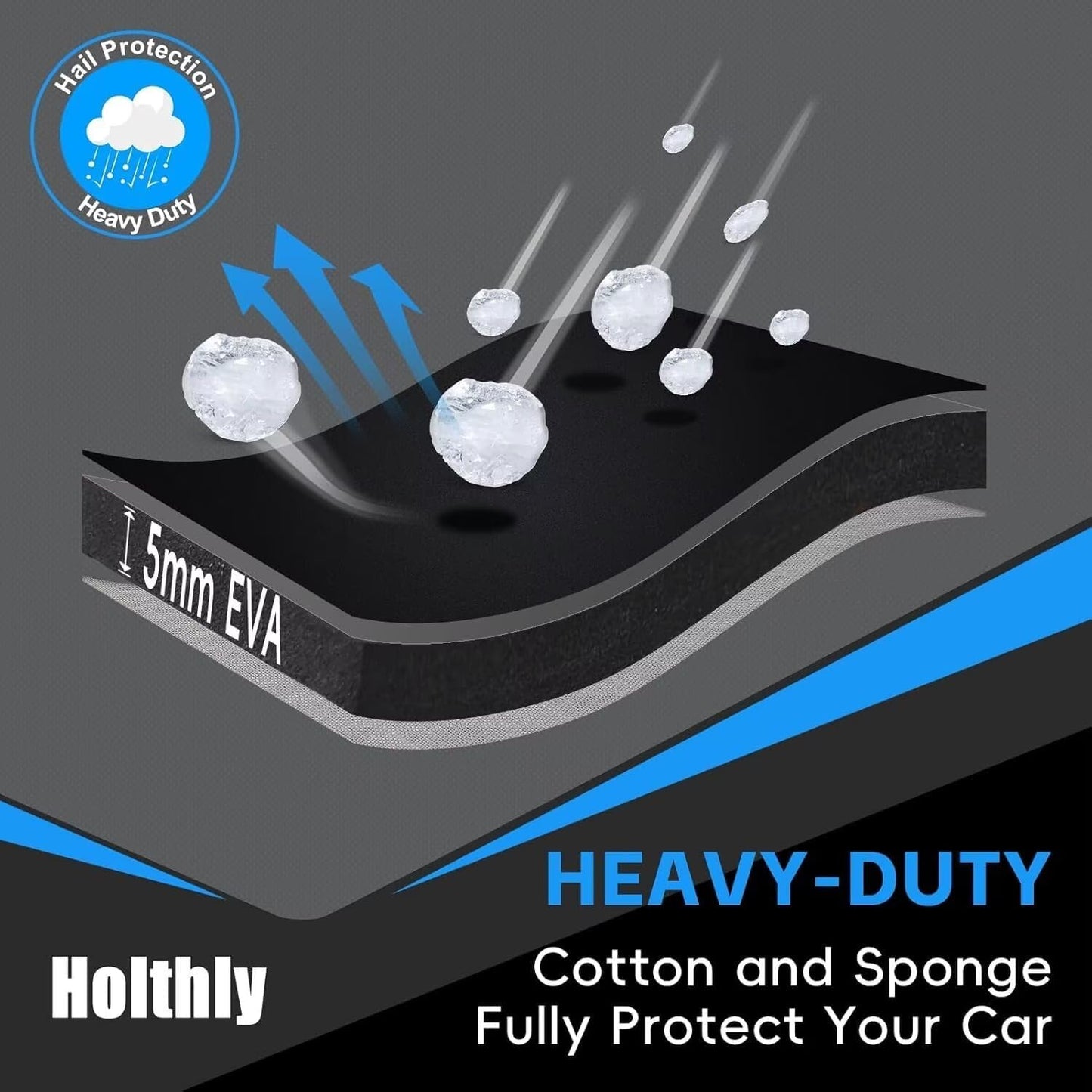 Hail Protector Car Cover for SUV, Anti Hail Car Covers Thick Multi-Layered EVA Outdoor, Hail Proof Car Cover All Weather, Hail Protection Padded Fit SUV Jeep (Length 191 to 201 inch)