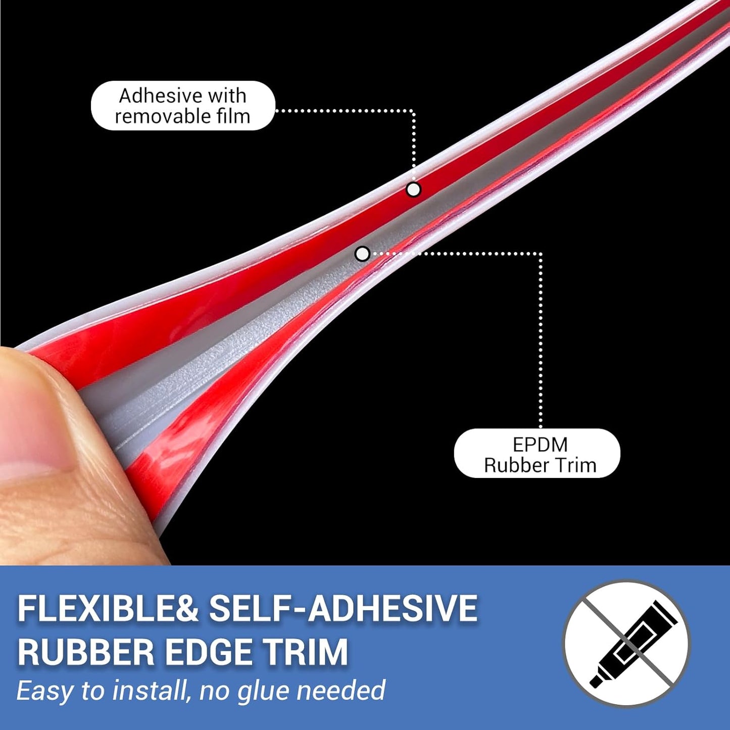 Rubber Edge Trim, Flexible Edge Trim for Sharp Edge, 3/32" U Channel Edge Protector, Self Adhesive Edge Guards for Car Doors, Truck Doors and Sheet Metal Parts, 20Ft, Grey Color