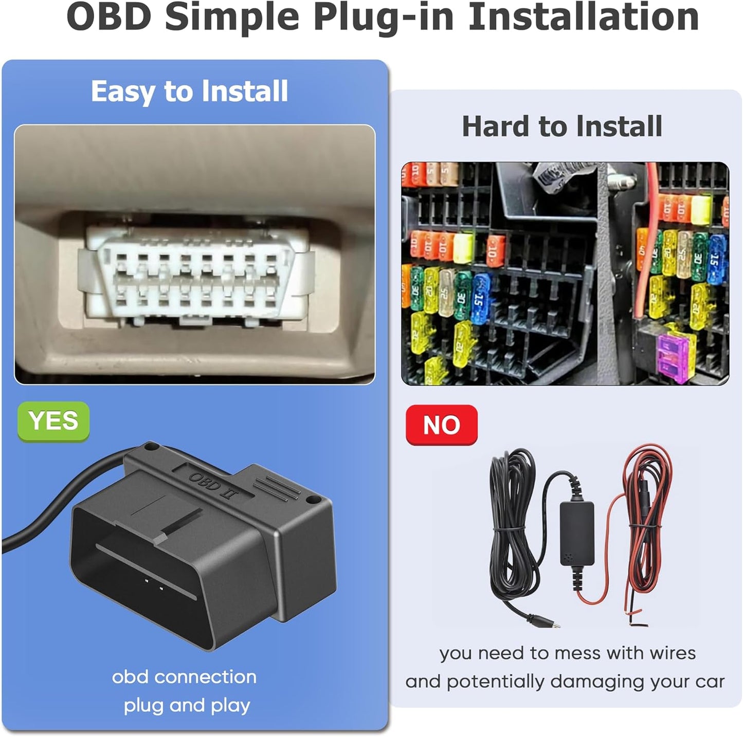 OBD Power Cable for Radar Detector - OBD to RJ11 Charger Cable Compatible With Escort MAX 360, Passport, Uniden R1/R3, Beltronics, Radenso XP and More