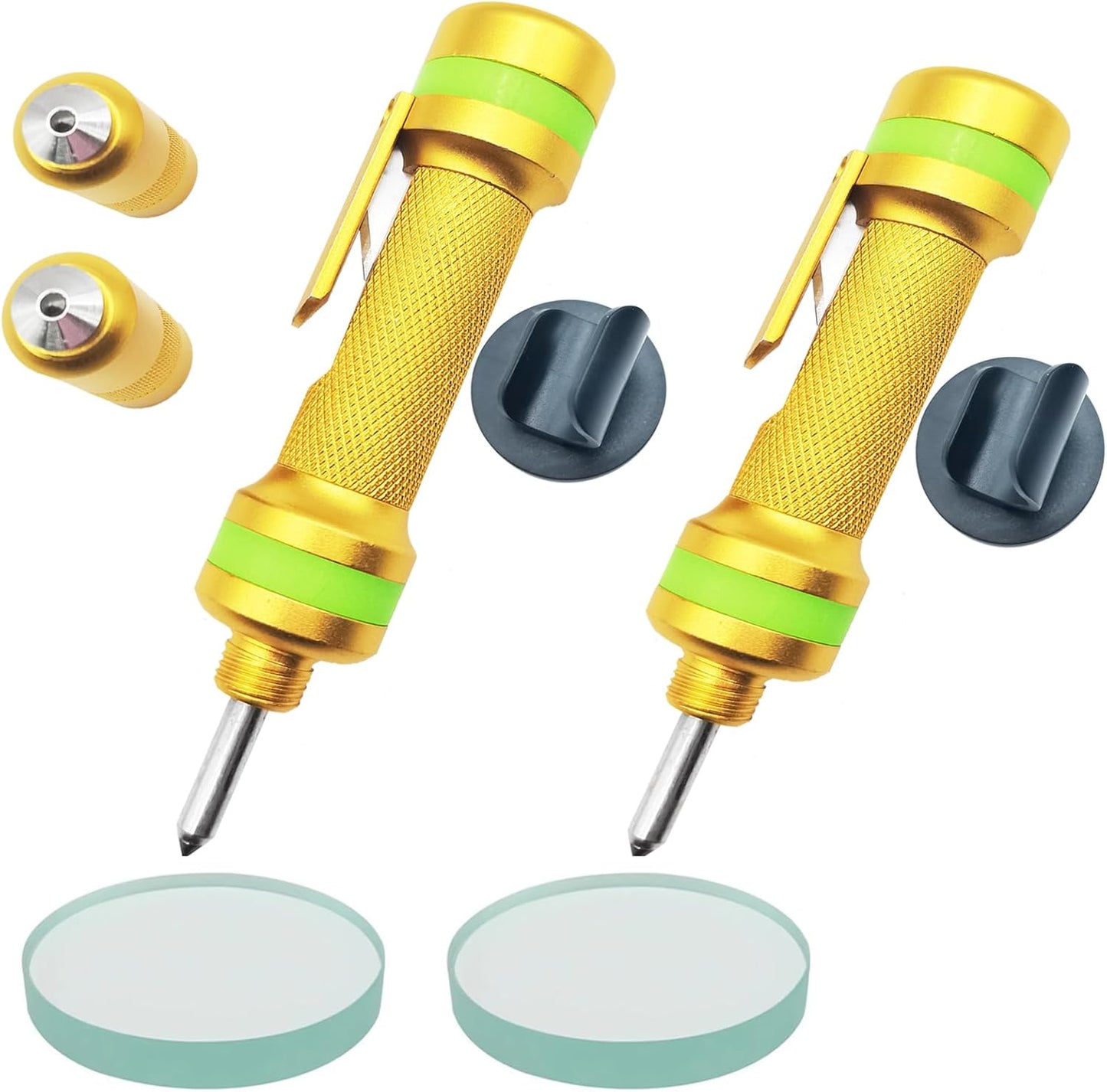 Allelic Car Window Breaker Tool, Window Breaker Seatbelt Cutter, Window Breaker, Glass Breaker, Spring-Loaded Window Breaker for Land & Underwater (Gold, 2 PCS)