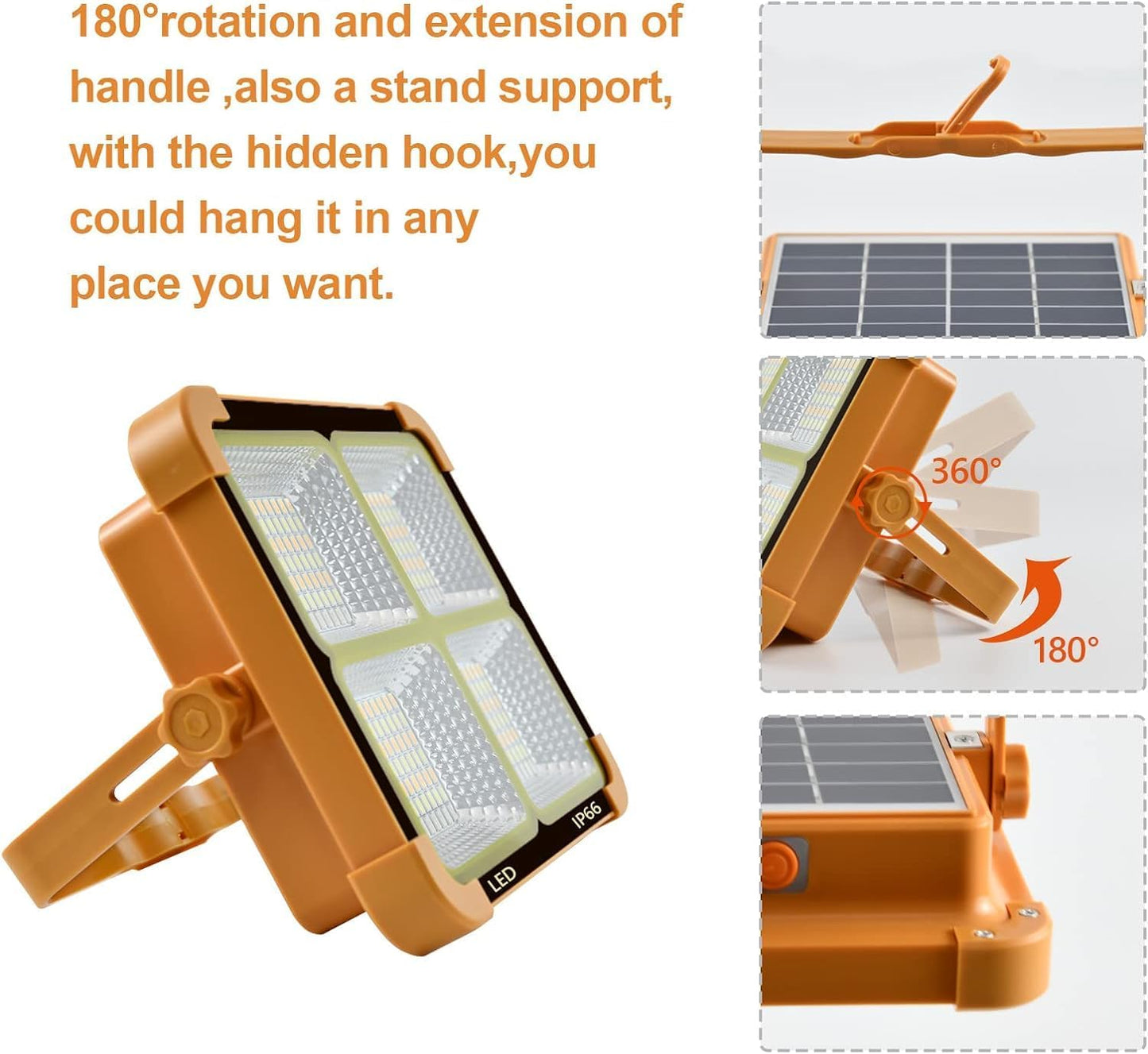 Portable LED Work Solar Light 100W 16500mAh 10000 LM with Stepless Brightness Job Site Battery Rechargeable LED Floor Light for Emergency Worklight for Hurricane Father's Day Gift