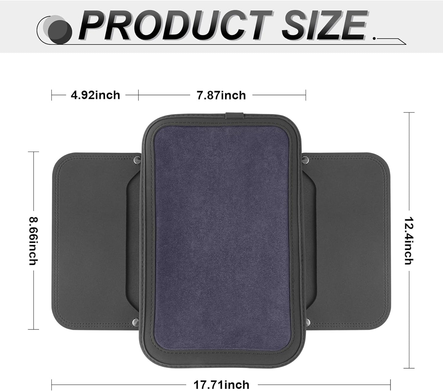 SINGARO Car Leather Center Console Cover with 2 Storage Bags, Universal Furry Fluffy Car Armrest Seat Box Pad, Comfortable Car Interior Accessories, Fits for Most Vehicles (Grey)