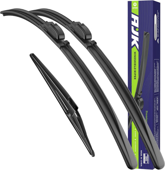 AJK Wiper Blades for Hyundai Santa Fe 2019 2020 2021 2022 2023, 2 Piece All Weather OEM Quality Automotive Replacement Windshield Wiper Blades for My Car