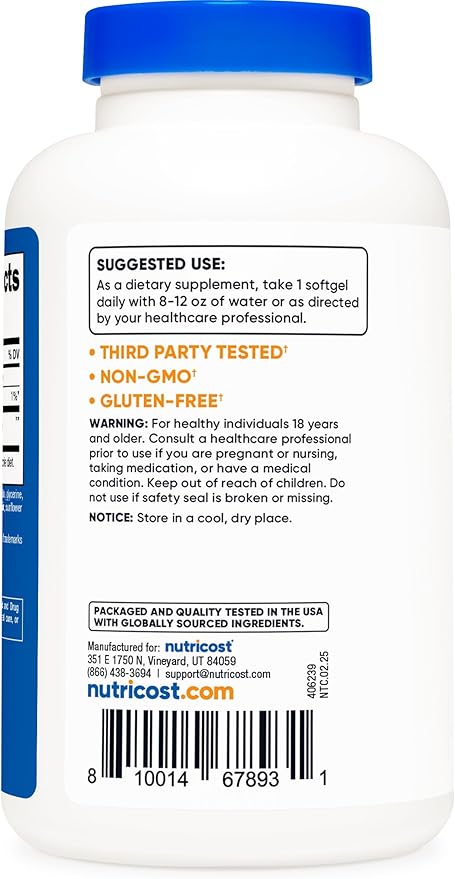 Nutricost Ubiquinol Softgels (120 Softgels | 100 mg Per Serving) - Superior Absorption Antioxidant | Active Form of CoQ10 - Gluten Free, Non-GMO
