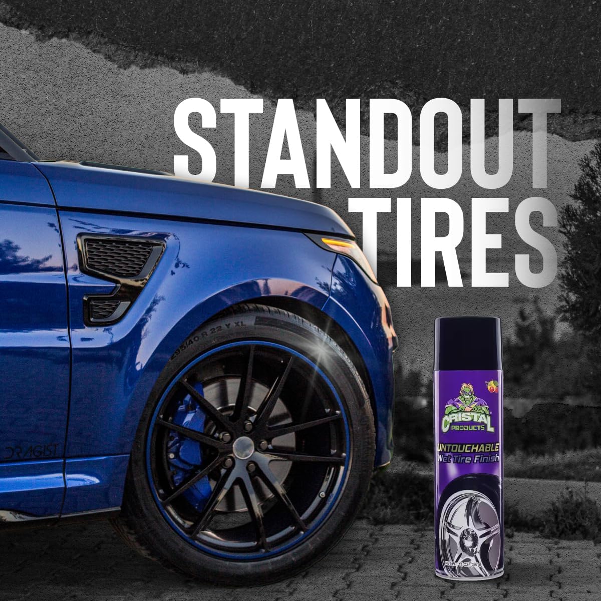 Untouchable Tire Shine Spray – Long-Lasting Wet Tire Finish for Deep Gloss & Protection – Waterproof Tire Shine, Easy Application, Premium Tire Cleaner Shine