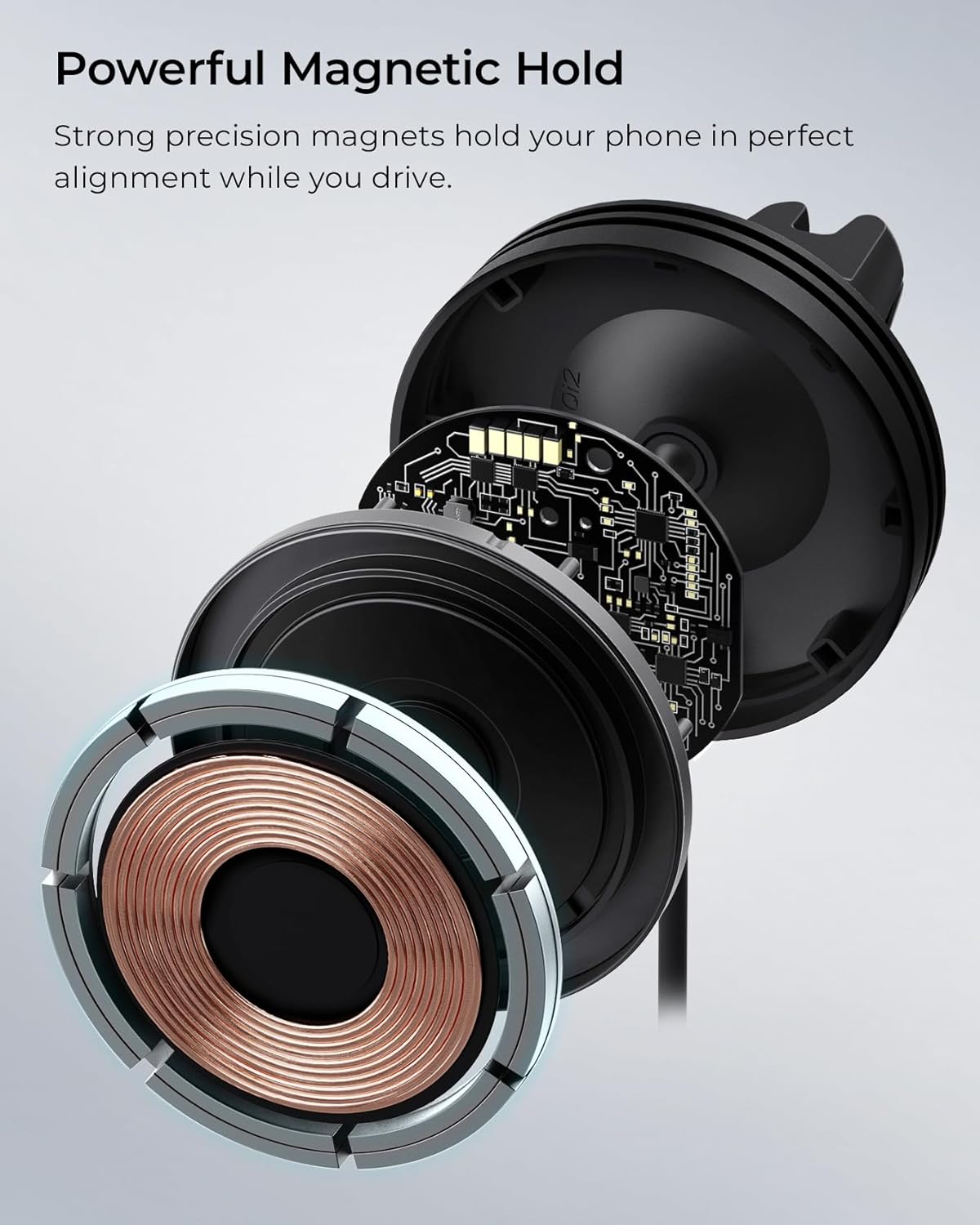 iOttie Velox Qi2 Mini Wireless Charging Car Mount - MagSafe Compatible Air Vent Phone Mount with 15W Charging for Qi2-enabled Smartphones Including iPhone 12, 13, 14, 15 and 16. Car Charger Included.