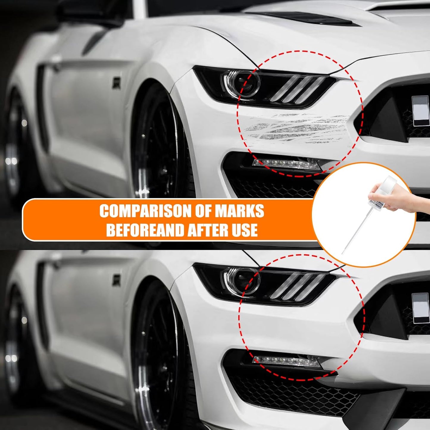 UM Agate Black Metallic Touch Up Paint for Ford, Car Paint Pen Scratch Repair Two-In-One Touch Up Paint, Premium Car Scratch Remover for Deep Scratches