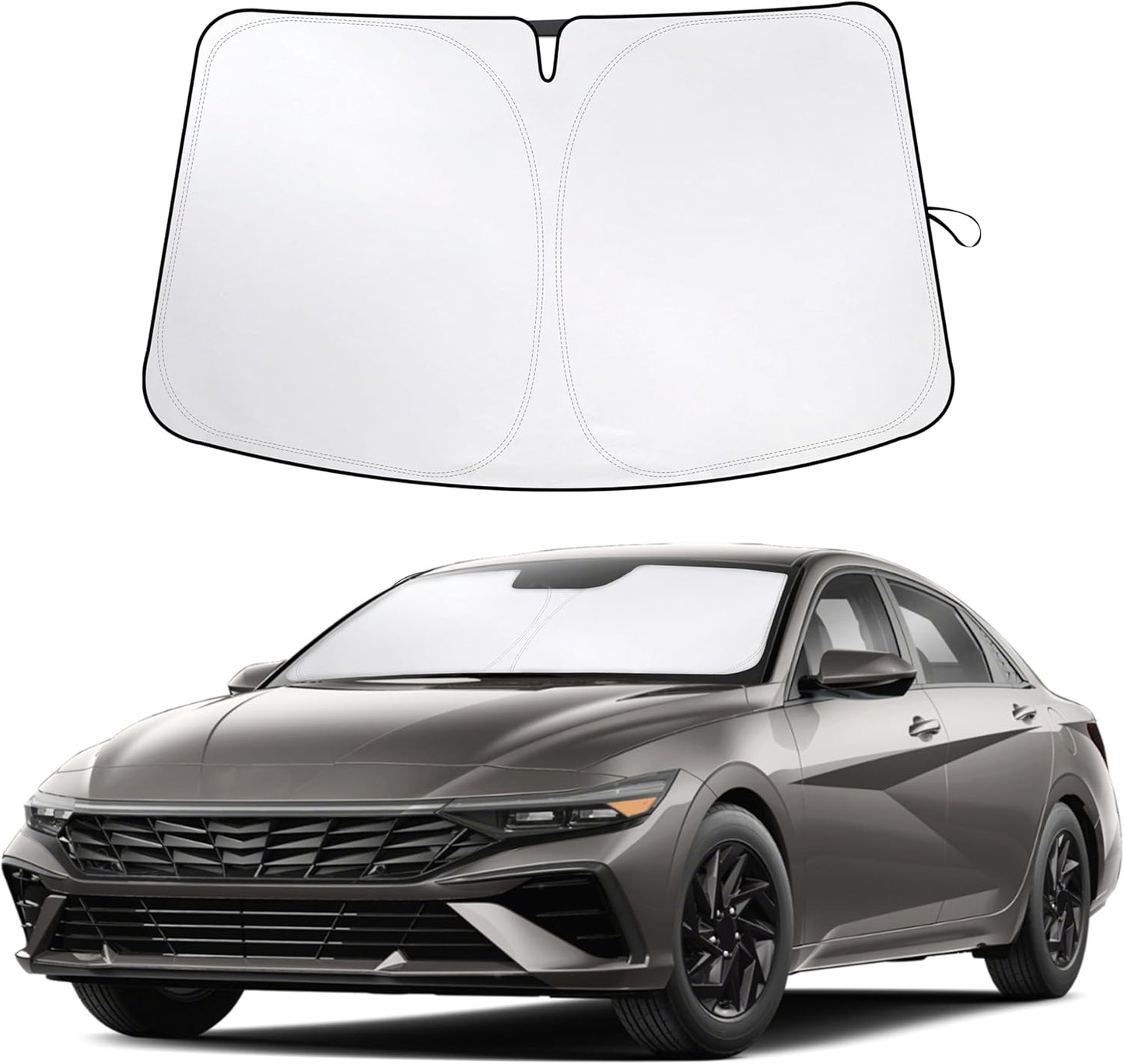 for Hyundai Elantra 2022-2025 EcoNour Sunshade Windshield Cover - 240T Polyester Material Car Sun Visor-Reflector Blocks UV Rays - Foldable Sunshade Interior Protection Hyundai ElantraAccessories