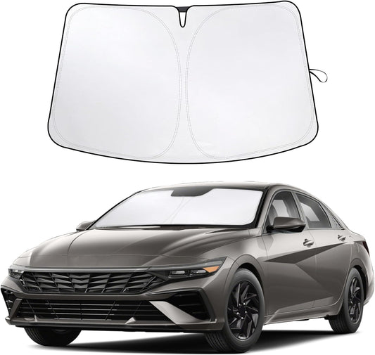 for Hyundai Elantra 2022-2025 EcoNour Sunshade Windshield Cover - 240T Polyester Material Car Sun Visor-Reflector Blocks UV Rays - Foldable Sunshade Interior Protection Hyundai ElantraAccessories