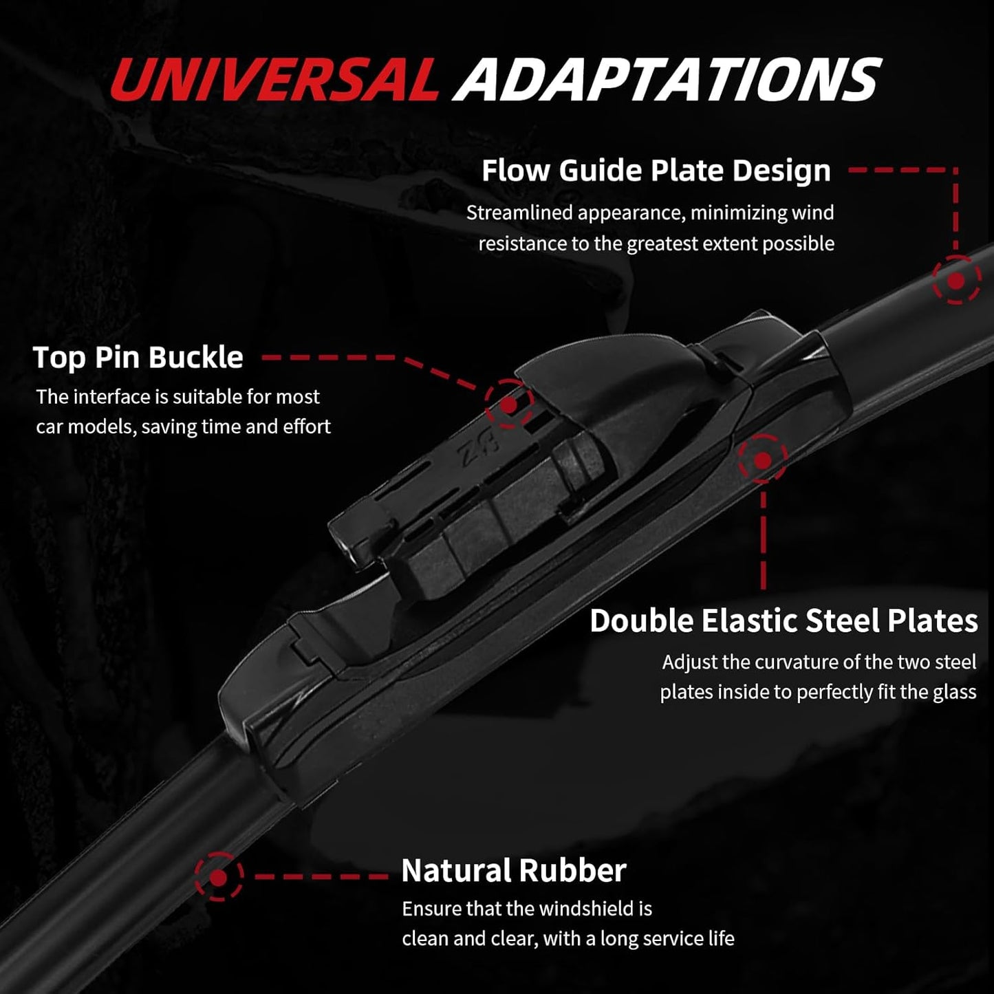 OTUAYAUTO Premium Windshield Wiper Blades - Replacement for Jeep Renegade 2015-2023 - Precision Fit, All-Weather Performance, Front and Rear Wiper Blades, Top Lock - 22"+20"+10" (Pack of 3)