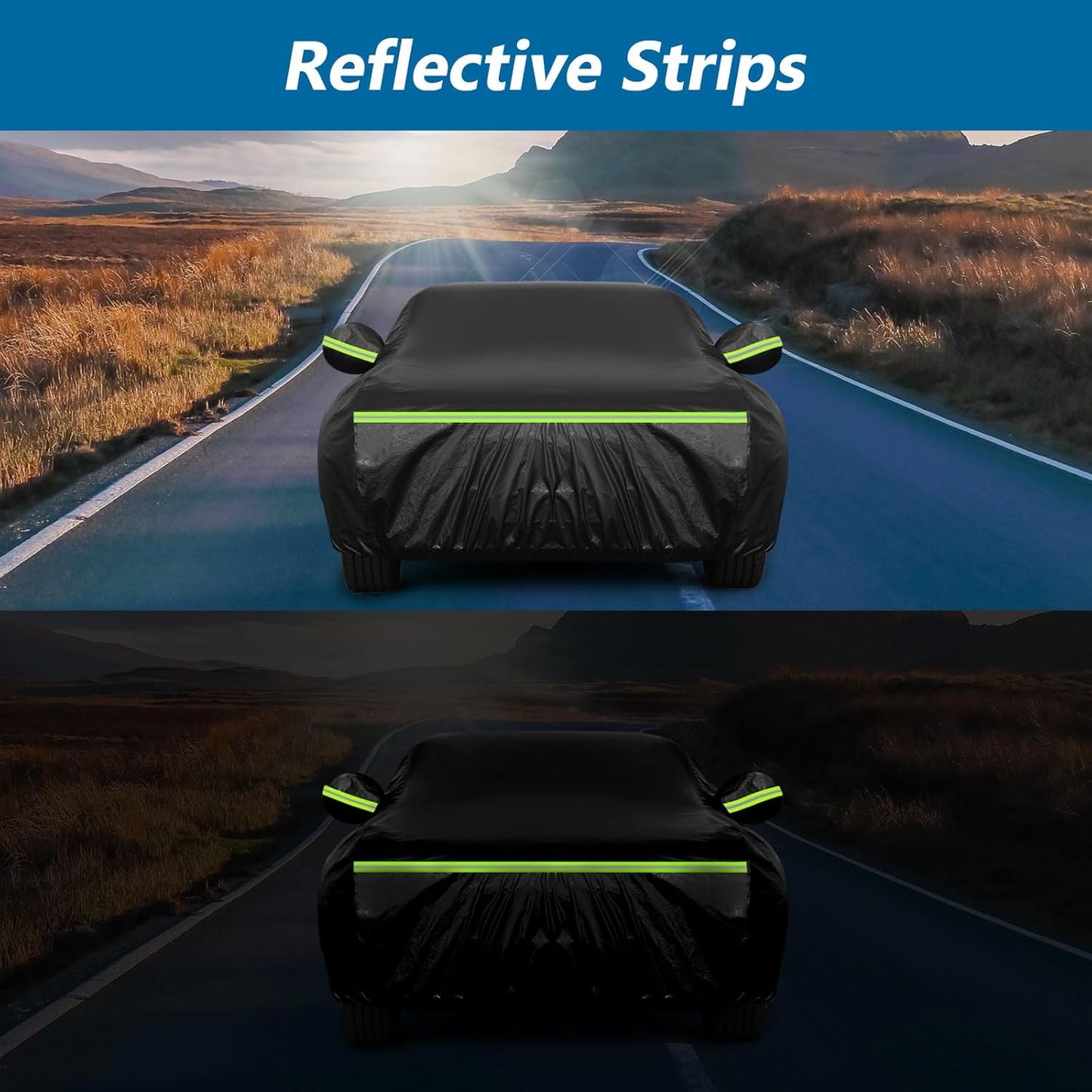 Waterproof Car Covers for Chevy Monte Carlo 1970-1988, 420D Oxford Cloth Sun Heat Protection Outdoor Full Covers with Driver Side Zipper Windproof Heavy Duty All Weather for 1970-1988 Monte Carlo