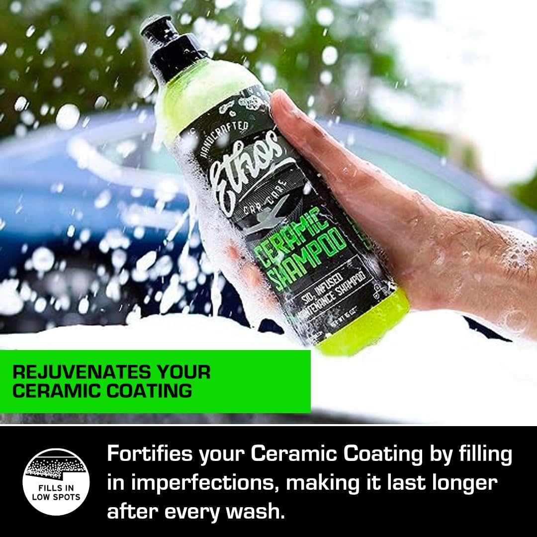 Ceramic Car Shampoo - Car Wash For Ceramic Coatings - Car Wash Soap - Adds Hydrophobic Protection | Enhances Coatings, Waxes Or Sealants | Incredible Shine
