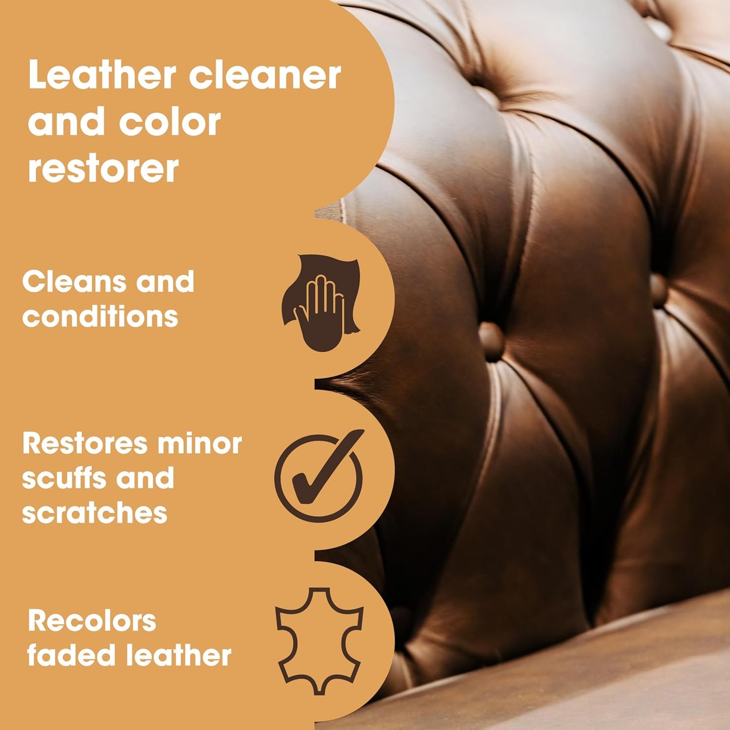 Furniture Clinic Leather Easy Restoration Kit | with Leather Recoloring Balm, Cleaner, Sponge, and Cloth | Leather Repair Kit for Scratched and Faded Furniture (Dark Grey)
