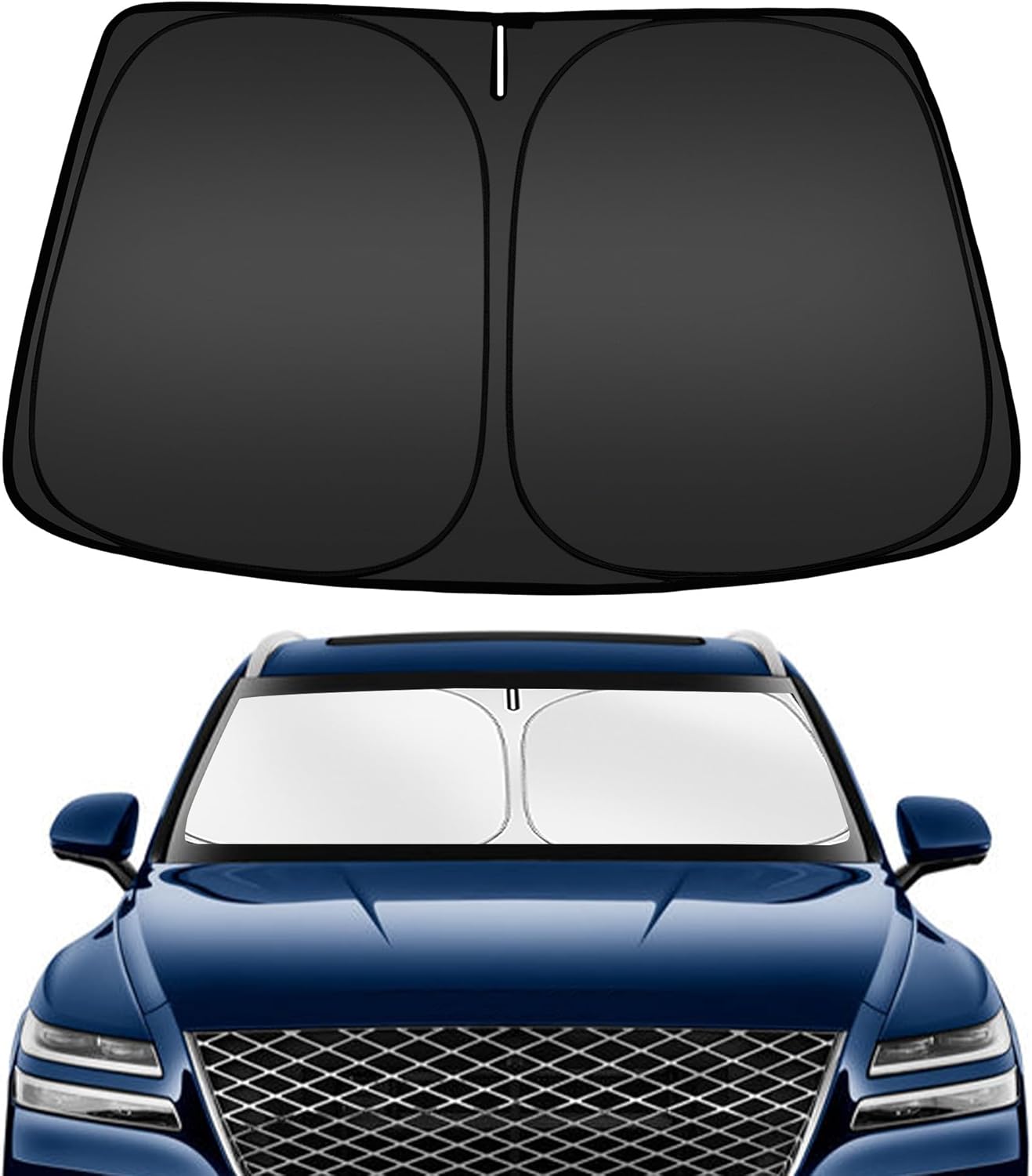 ARISMOTOR Windshield Sun Shade for Genesis GV80 2021-2025, Custom Fit Foldable Front Window Sunshade Sun Visor Protector, Block UV Rays Keep Your Car Cooler