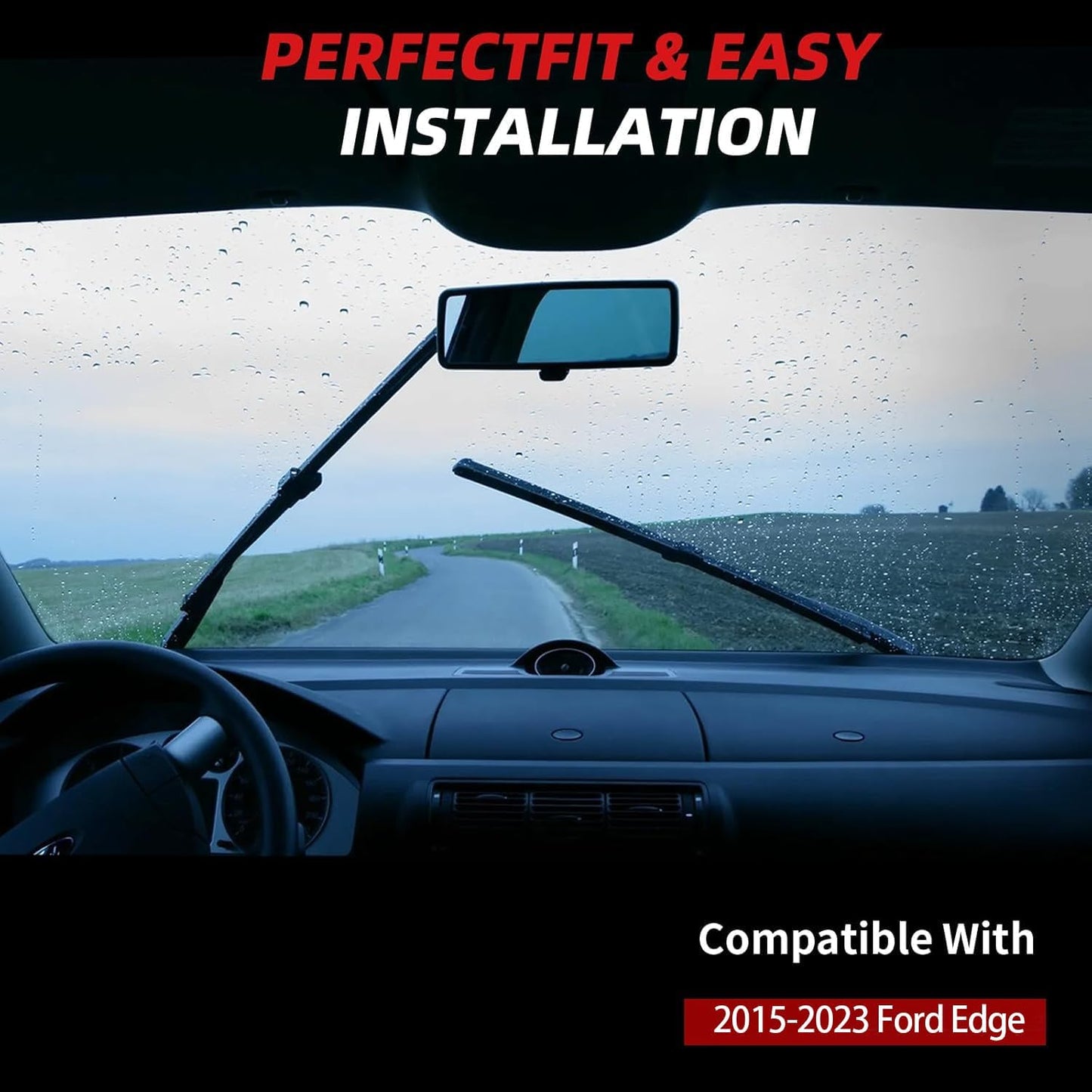 OTUAYAUTO Premium Windshield Wiper Blades - Replacement for Ford Edge 2016-2023 - Precision Fit, All-Weather Performance, Front and Rear Wiper Blades, Pinch Tab - 28"+28"+14" (Pack of 3)