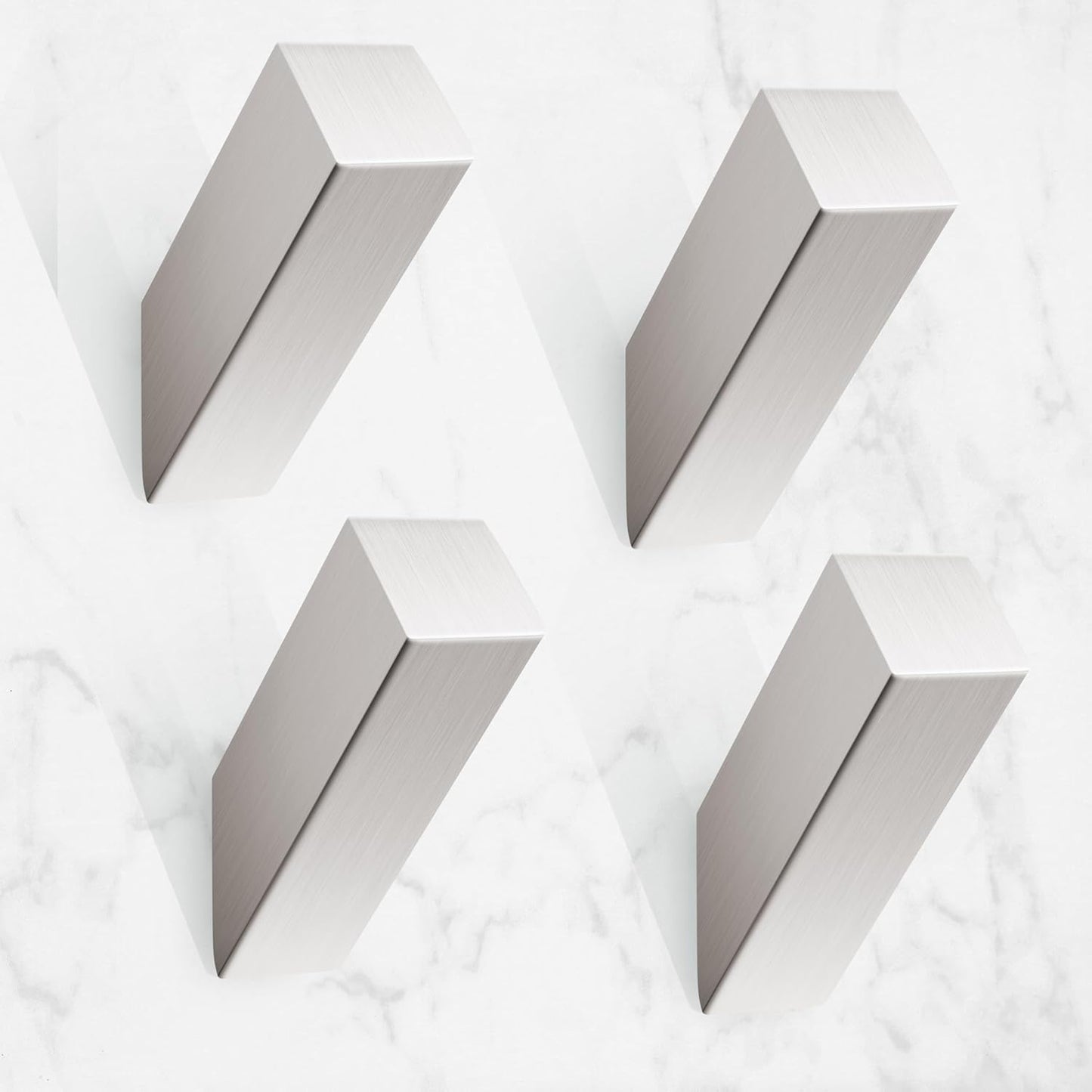 NINETREX Towel Hooks Brushed Nickel Stainless Steel 4 Pack Heavy Duty Modern Wall Hooks Silver Robe Hook for Bathroom Livingroom Hotel Style Wall Mounted