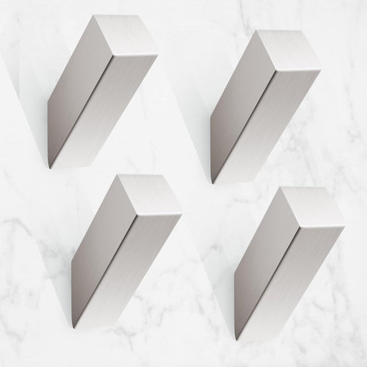 NINETREX Towel Hooks Brushed Nickel Stainless Steel 4 Pack Heavy Duty Modern Wall Hooks Silver Robe Hook for Bathroom Livingroom Hotel Style Wall Mounted