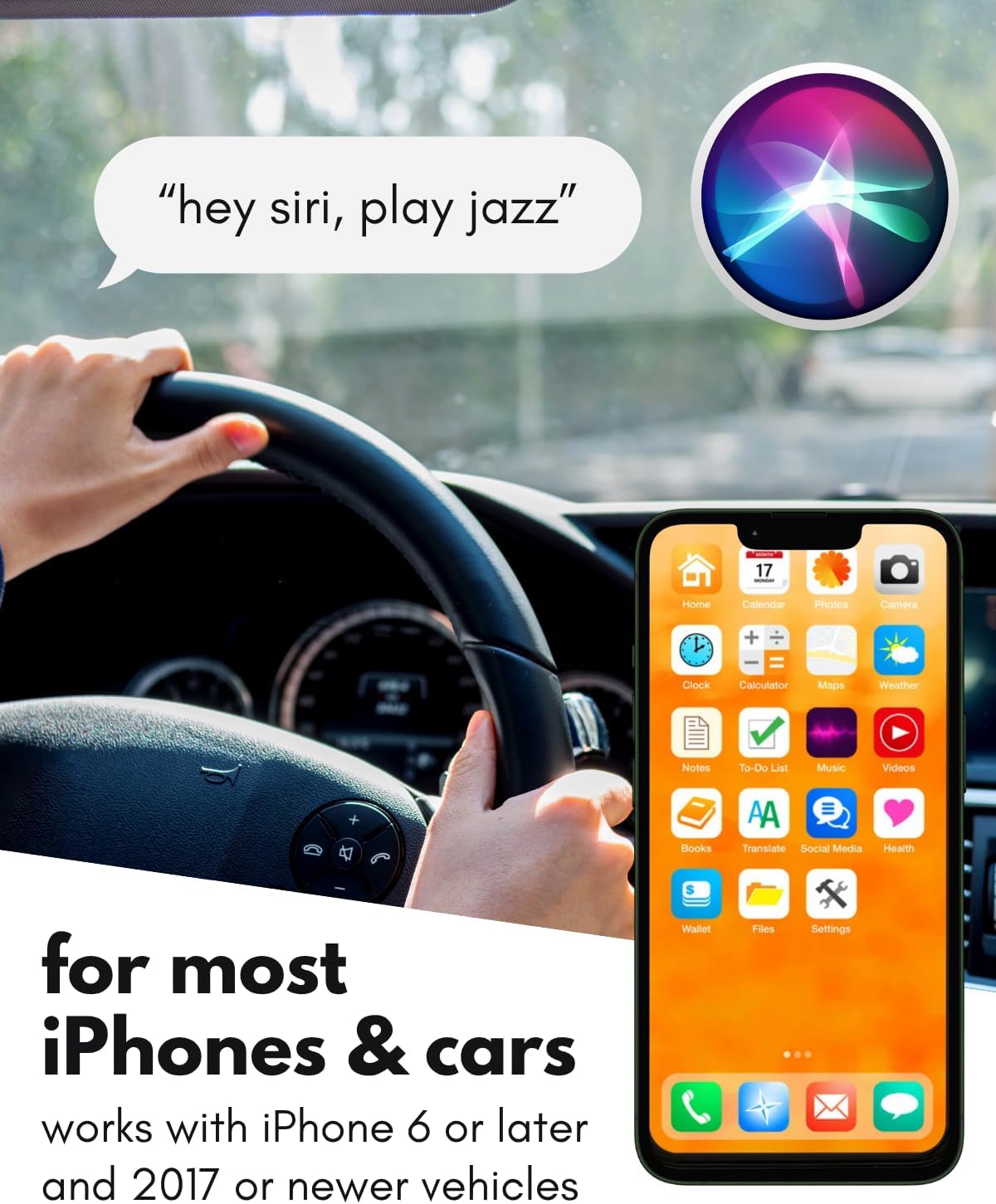 Wireless CarPlay Adapter for iPhone - Go Cordless in Seconds, Seamless, Crisp Sound, Bluetooth/WiFi - USB Apple Car Play Wireless Adapter for iPhone 6 or Newer, 2017 Cars or Newer, USB C + A