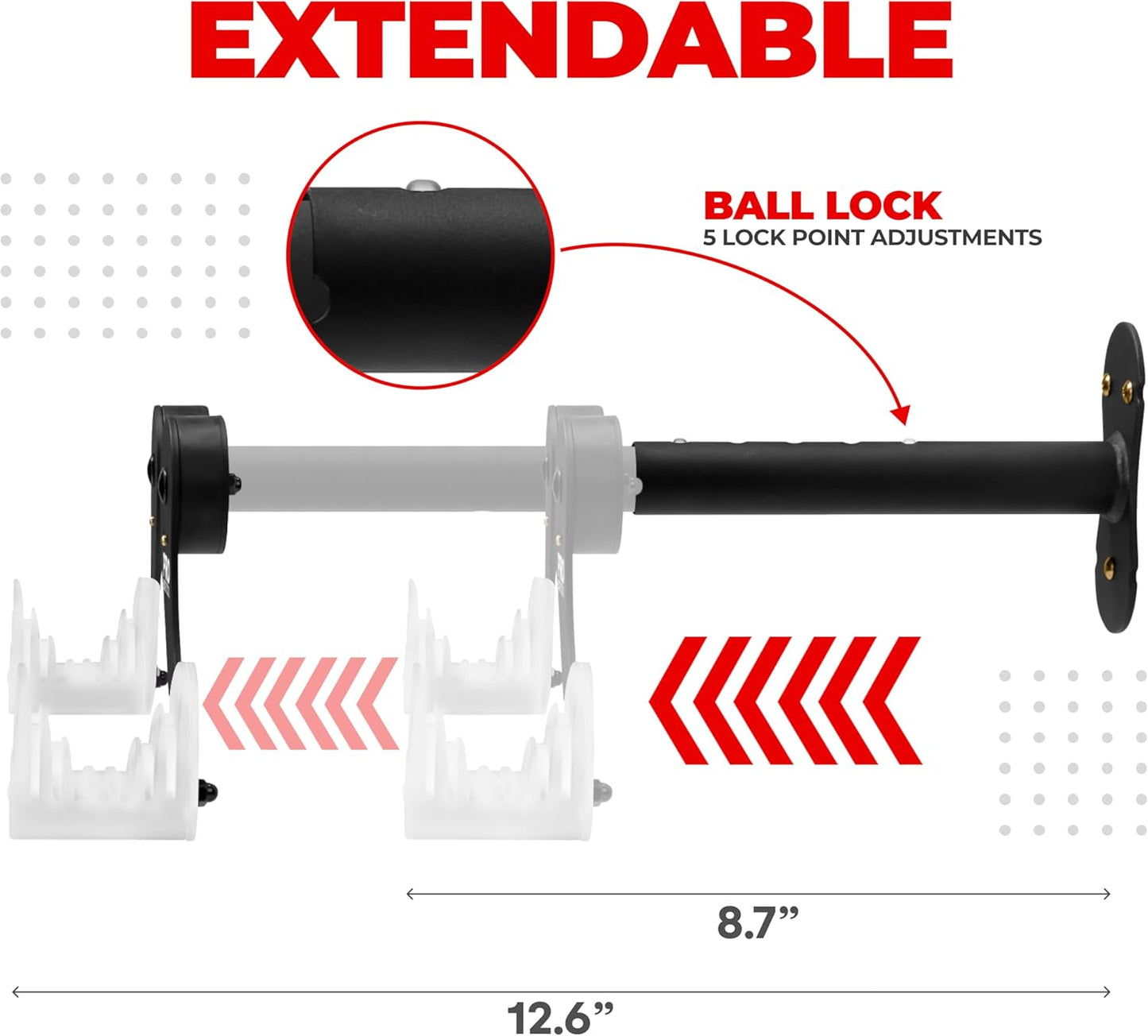 PRO BIKE TOOL Bike Wall Mount - Horizontal Indoor Bike Rack for 1 Bicycle - Bike Rack for Garage - Safe and Secure Bike Hook for Road, Mountain or Hybrid Bikes - Bike Hanger, Bicycle Storage - White