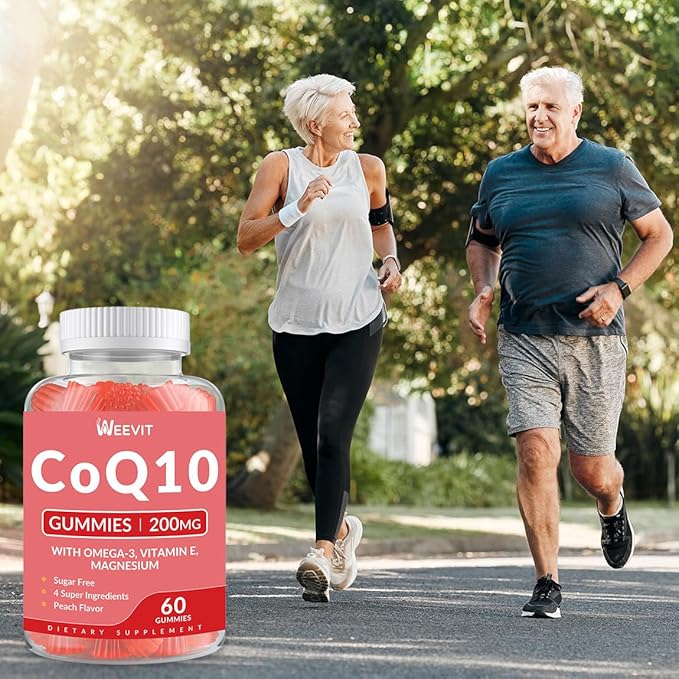 Sugar Free CoQ10 Gummies 200 MG, Coenzyme Q10 (Ubiquinone) Gummies for Adults, Co Q10 Supplement with Omega-3, Magnesium, Energy, Brain Support