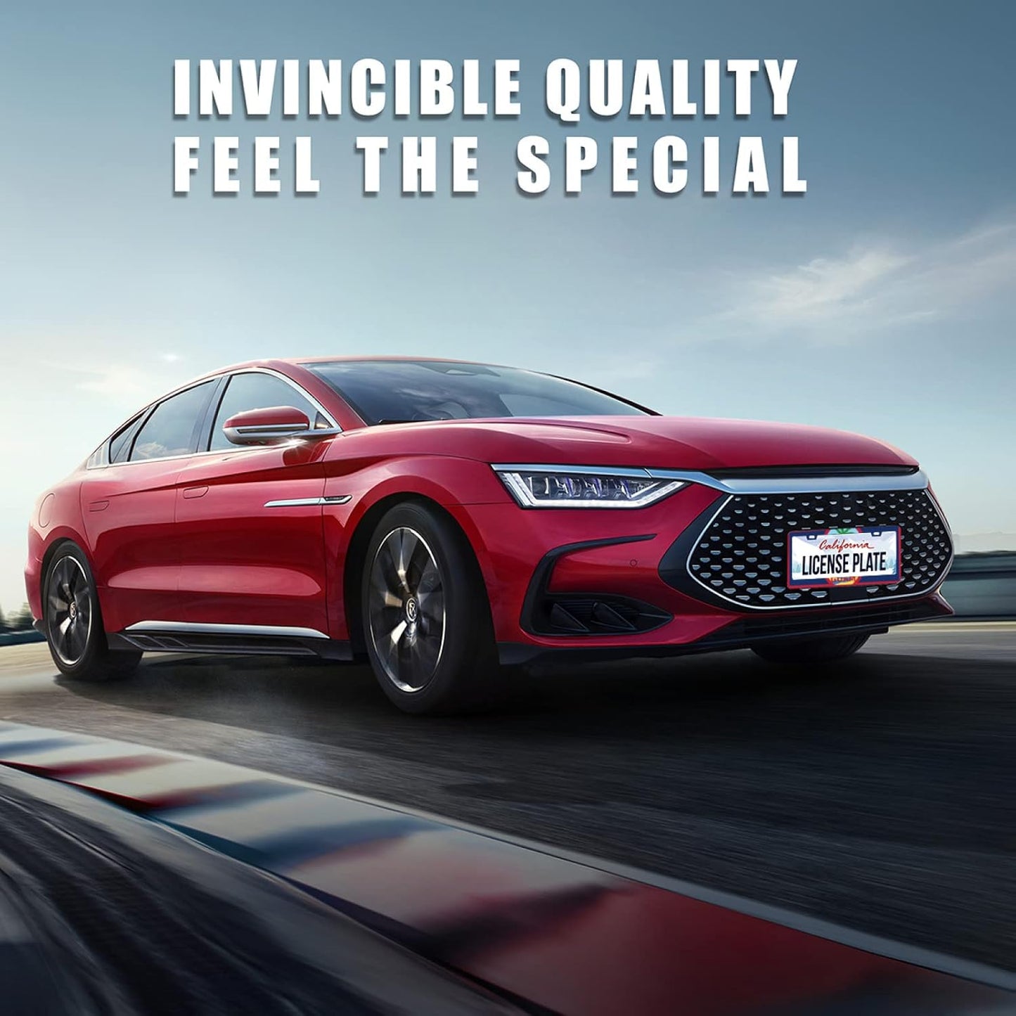 Personalise Guam Flag License Plate Frames Round Hole Guams License Plate Frame Car Universal Accessories Stainless Steel Cars Decorative 2 Holes Screws Fits Standard US Vehicles Size 12.2 x 6 Inch