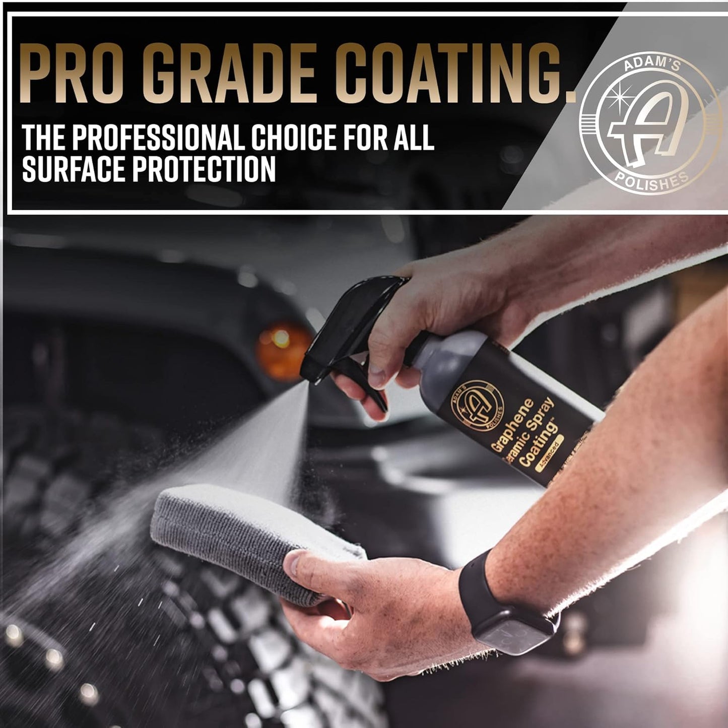 Adam's Advanced Graphene Ceramic Spray Coating Kit - 18+ Months Sprayable Graphene Oxide Ceramic Coating for Cars, Boats, RV's & Motorcycle - Adds Extreme Gloss, Depth, Shine & Protection