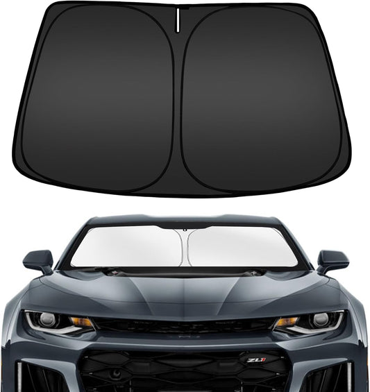 ARISMOTOR Windshield Sun Shade for Ch-evrolet Chevy Camaro 2016-2024, Custom Fit Foldable Front Window Sunshade Sun Visor Protector, Block UV Rays Keep Your Car Cooler