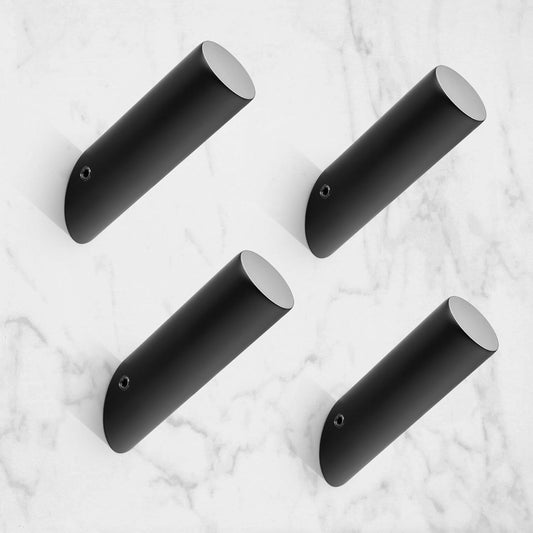 NINETREX Black Wall Hooks Matte Black Towel Hook Modern Robe Hooks SUS 304 Stainless Steel Heavy Duty Hook for Bathroom Entryway Bedroom Coat Key Mudroom Garage, Wall Mounted 4 Pack