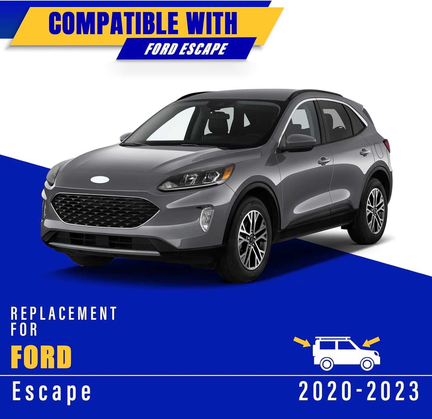 3 wipers Replacement for 2020-2023 Ford Escape, Windshield Wiper Blades Original Equipment Replacement - 24"/20"/11" (Set of 3) Pinch Tap