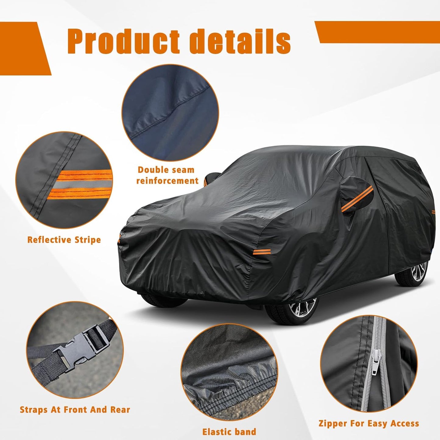 Kayme 7 Layers SUV Car Cover Custom Fit for Mercedes Benz GLE 350 450 (2015-2025) Waterproof All Weather for Automobiles, Outdoor Full Cover Rain Sun UV Protection.