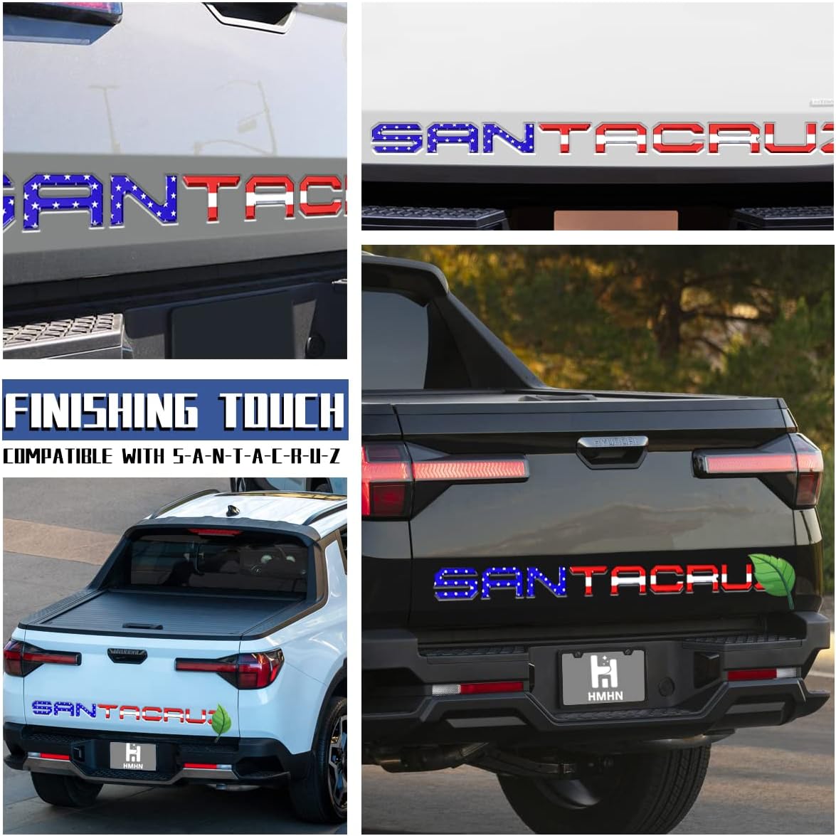 Tailgate Inserts Letters Compatible for 2022 2023 2024 2025 Santa Cruz 3D Raised & Strong Adhesive Decals Letters Rear Emblem Decal Sticker Compatible for Santa Cruz Accessories-American Flag