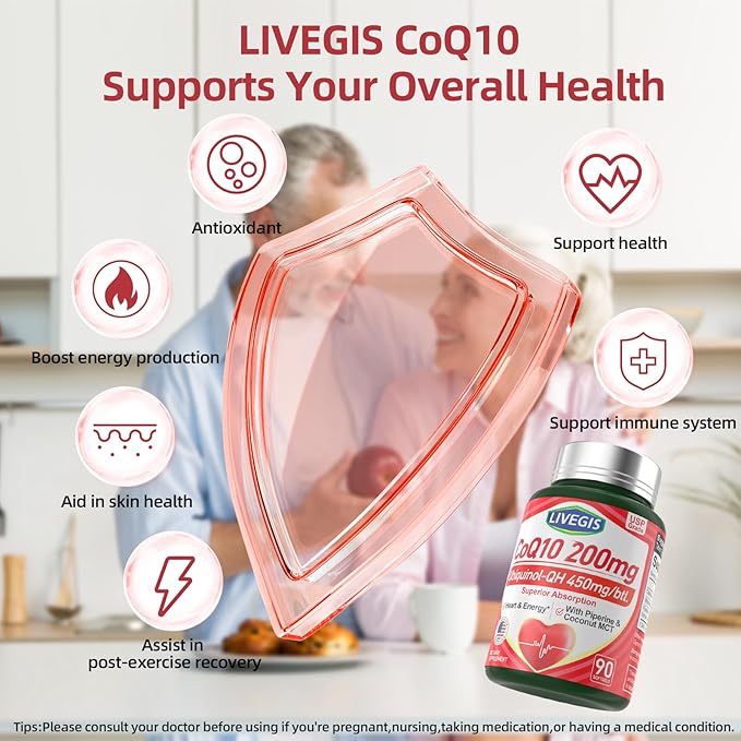 CoQ10 200mg Softgels, Ultra CoQ10 Ubiquinone 200mg with Coconut MCT Oil, 5X Superior Absorption, Coenzyme Q10 Ubiquinol and Supplements - 90 Counts * 3 Packs
