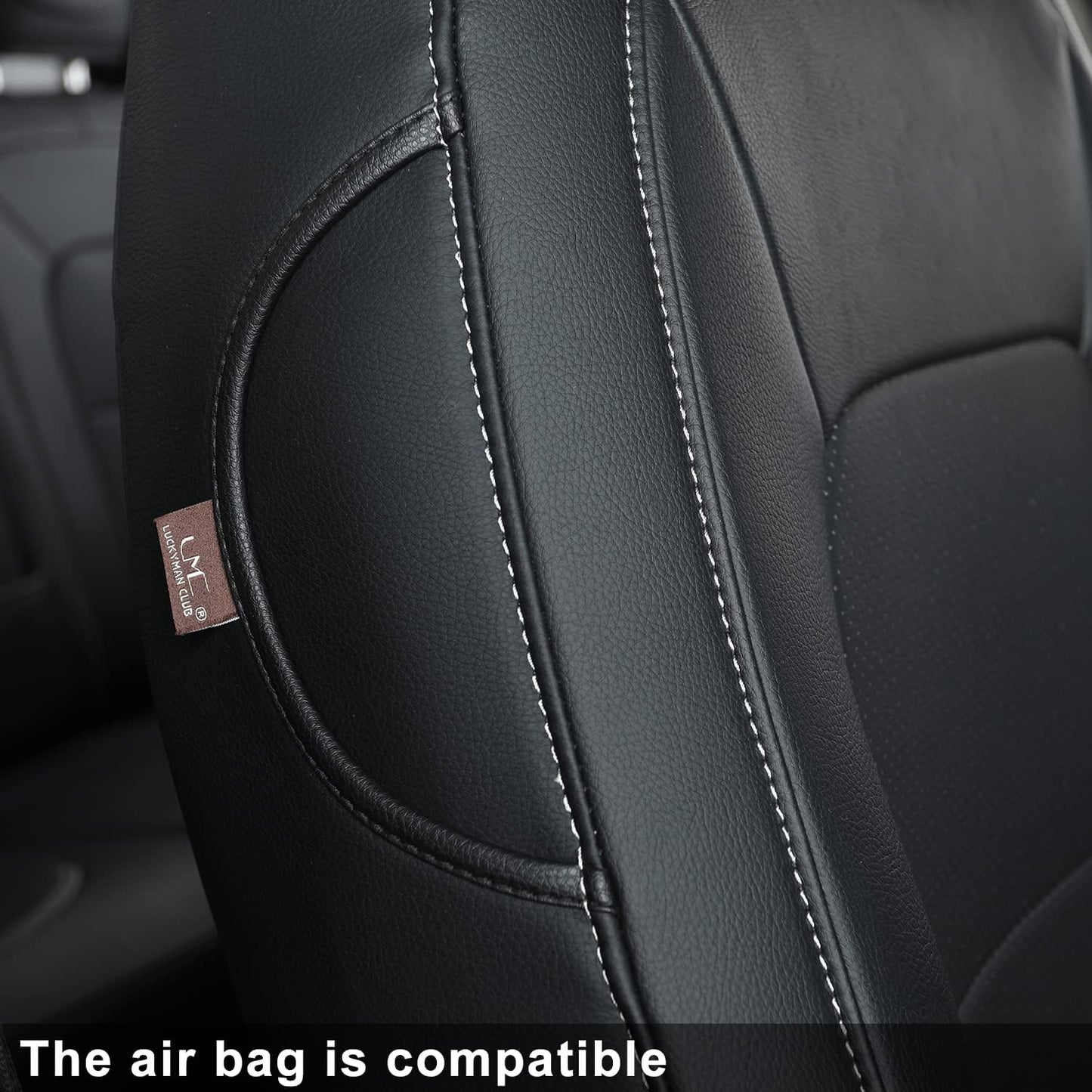 LUCKYMAN CLUB 2 Front Chevy Colorado Seat Covers, fit for 2015-2022 Colorado Crew Cab Z71 LT ZR2 Work Truck with Faux Leather (Black 2 pcs)