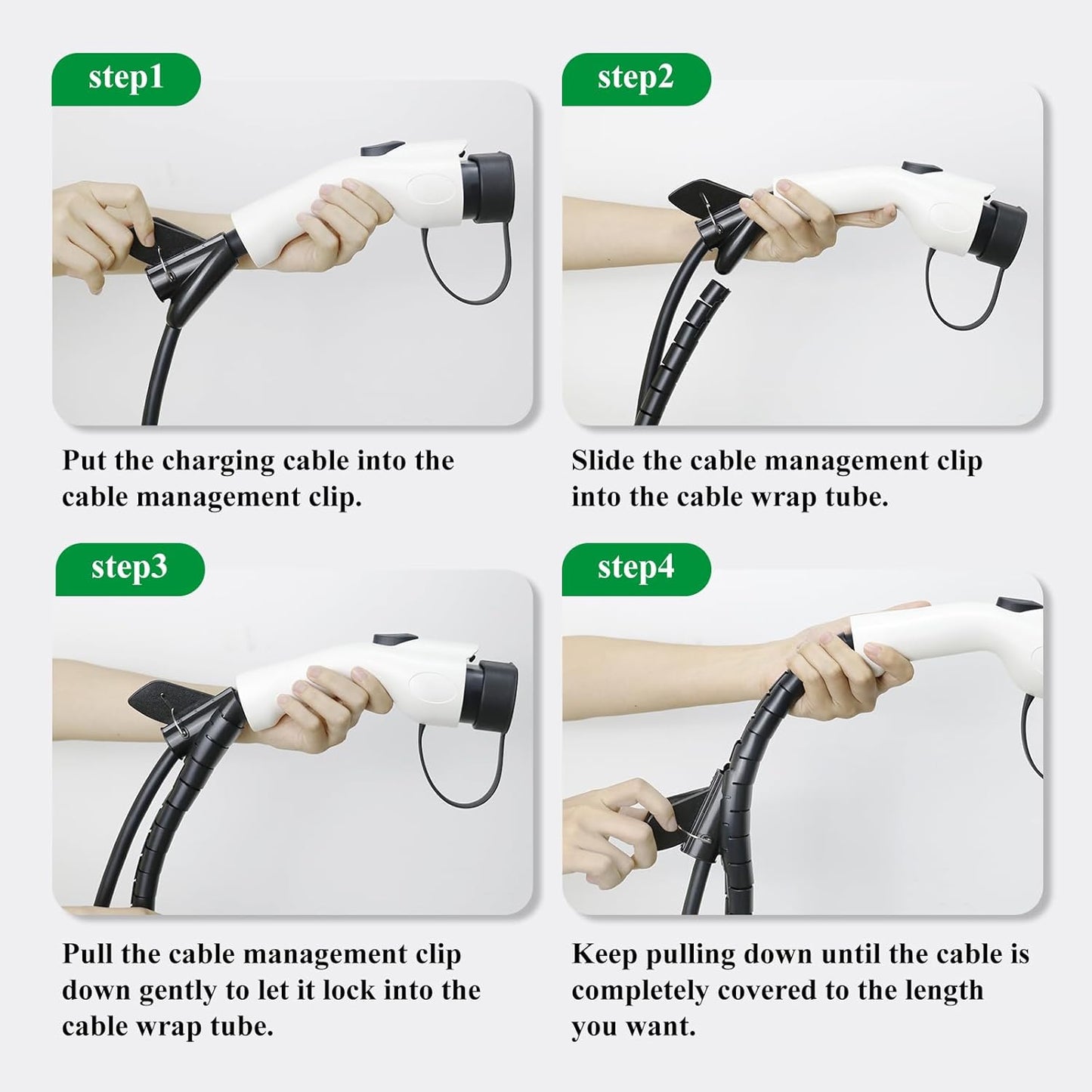 Spiral Cable Wrap, 26FT EV Charger Cord Protector Sleeve - Flexible Wire Loom Cover for Electric Vehicle Charging Cable, Prevents Door Squash, Pet Chew, Tripping & Tangles, Garage Outdoor Use