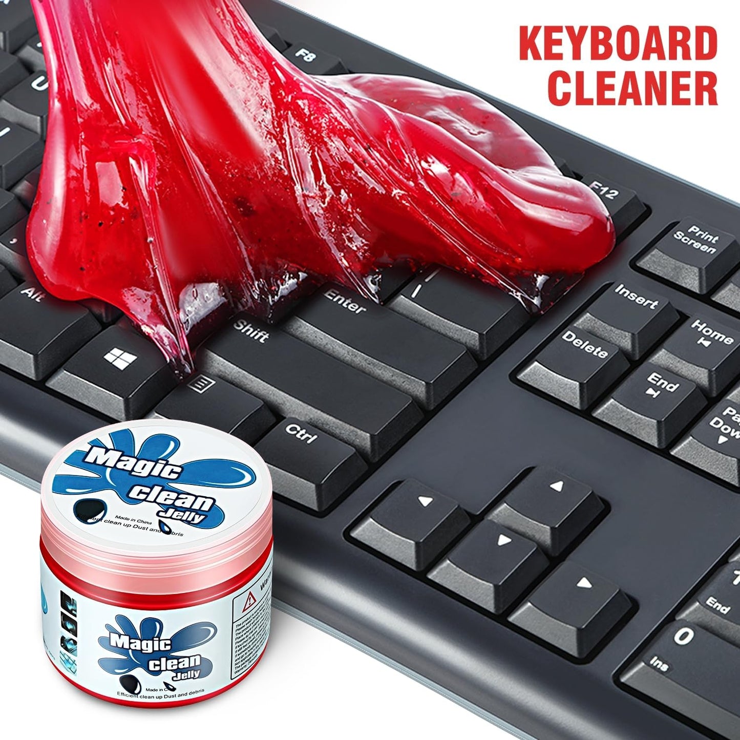 DNA MOTORING Car Cleaning Gels Auto Detailing Tools Cleaning Putty Car Interior Cleaner, Car Jelly Cleaner, Keyboard Cleaner, Car Cleaning Supplies Car Gifts for Men Women,Red, TOOLS-00254